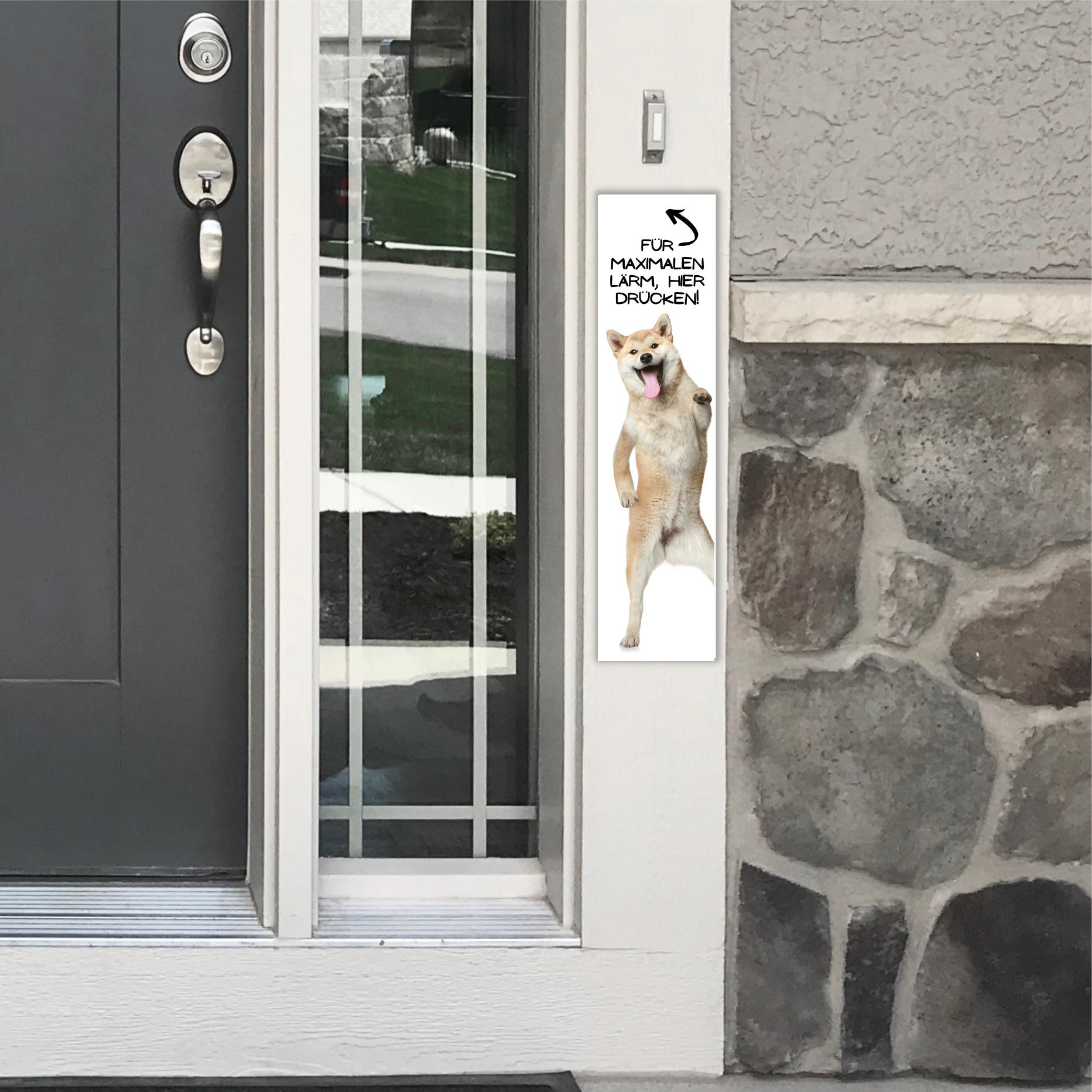 Shiba Inu Japan Japanese Small Size Dog Ken  Dog Türschild Warnschild Hundeschild Schildr happy Design by Siviwonder
