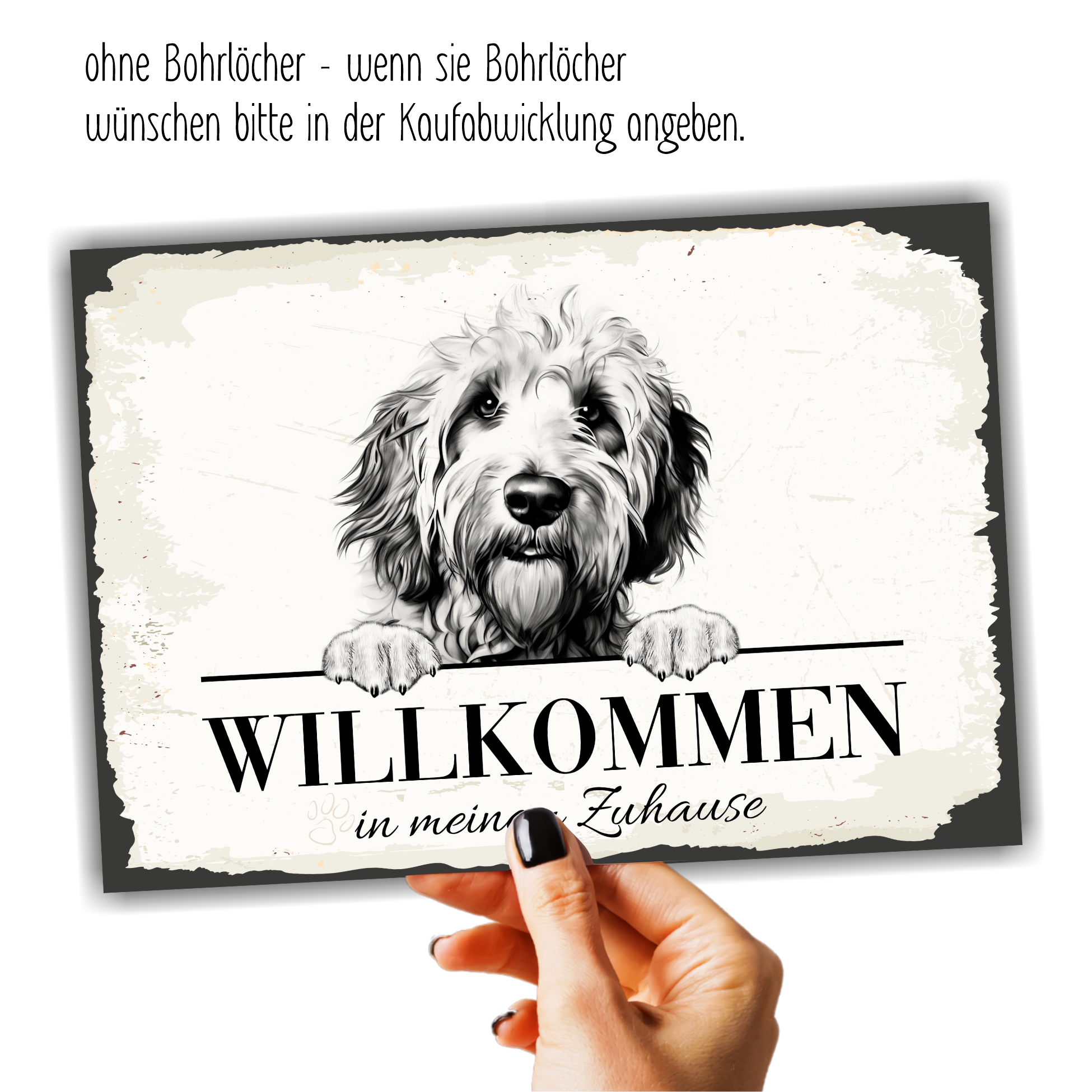 Hundeschild Willkommen Zuhause Labradoodle  Doodle Schild