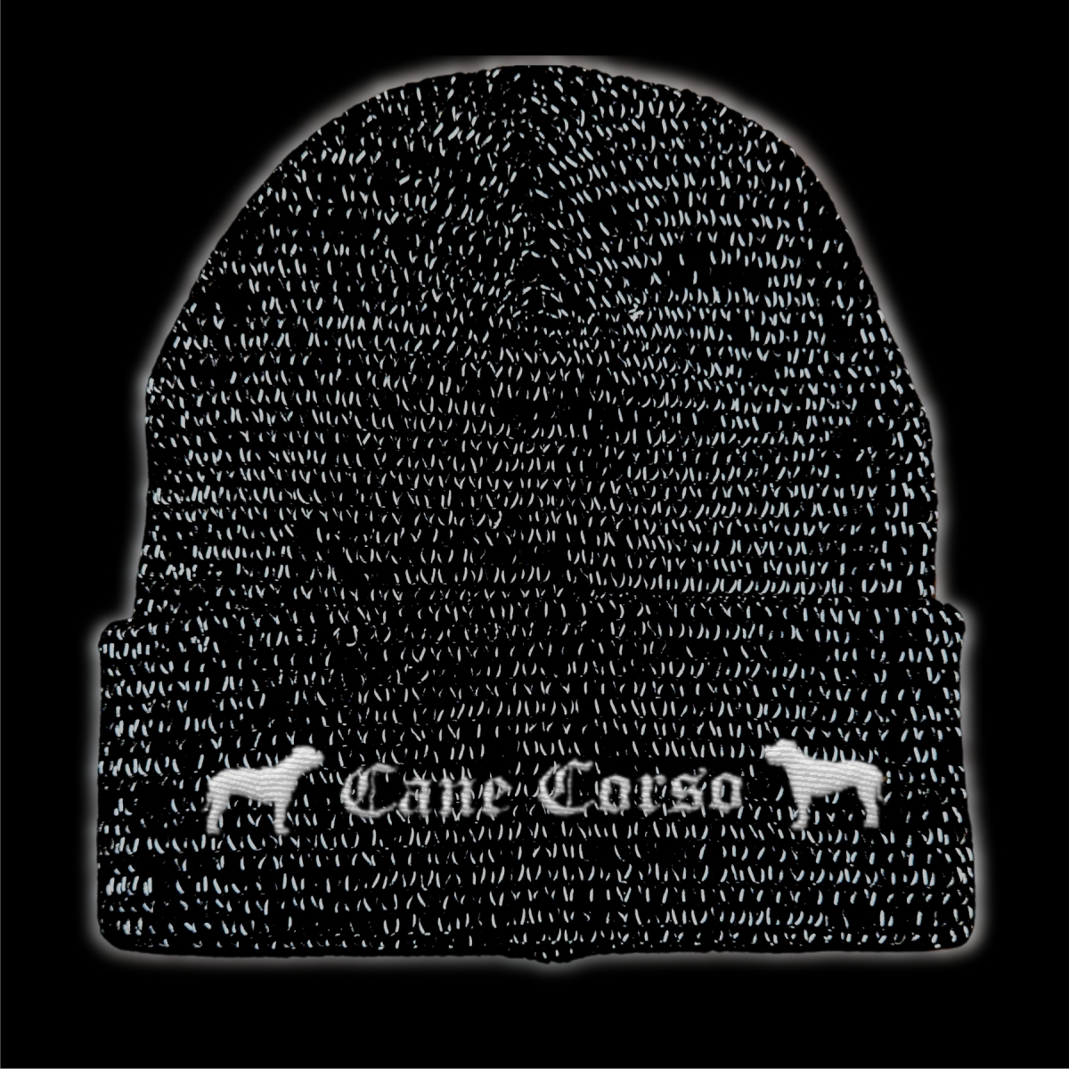 Bad Cane Corso reflektierende Mütze Stickerei Hund Winter Strickmütze reflex Beanie warm
