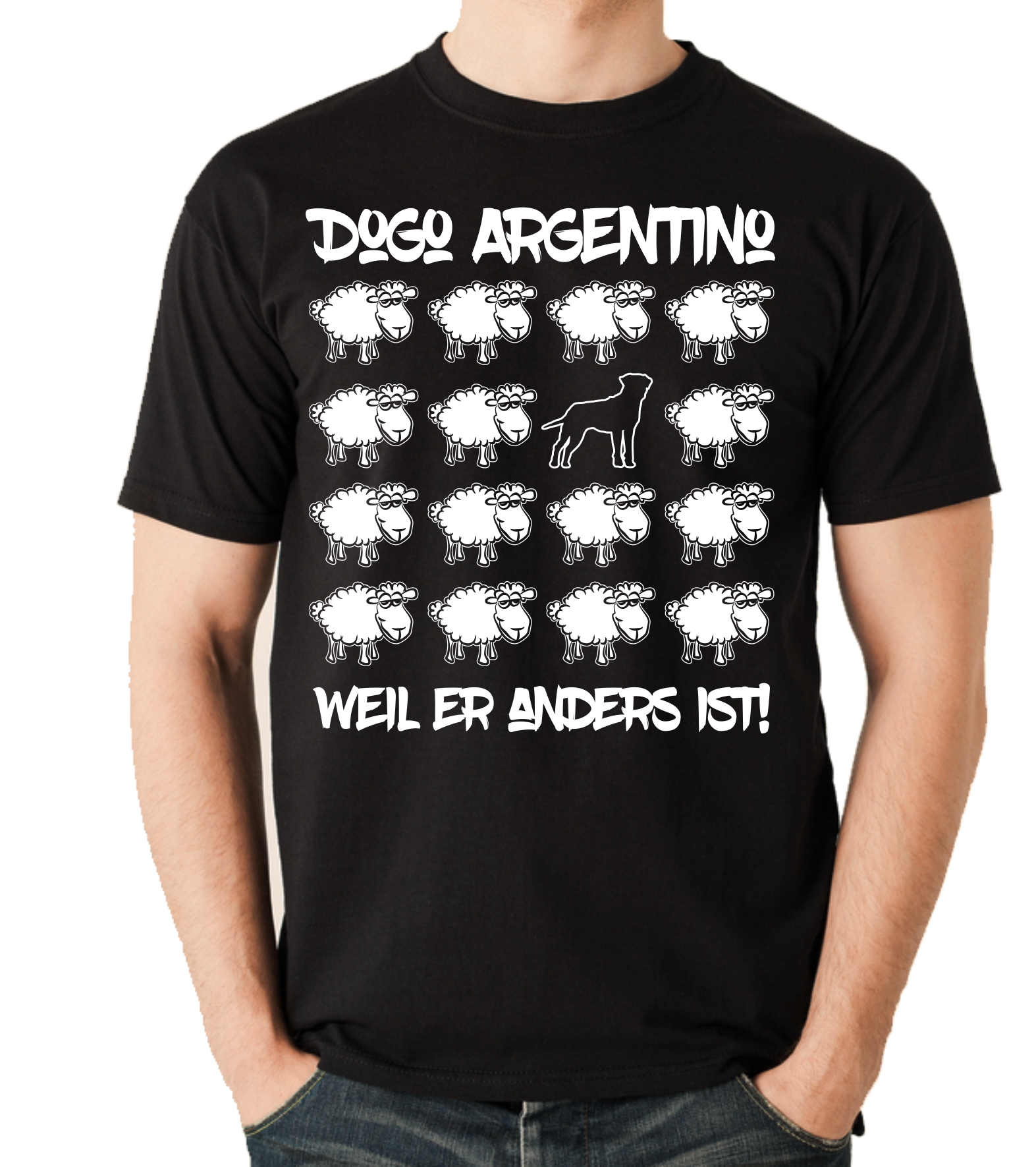 DOGO ARGENTINO UNISEX T-SHIRT BLACK SHEEP by SIVIWONDER