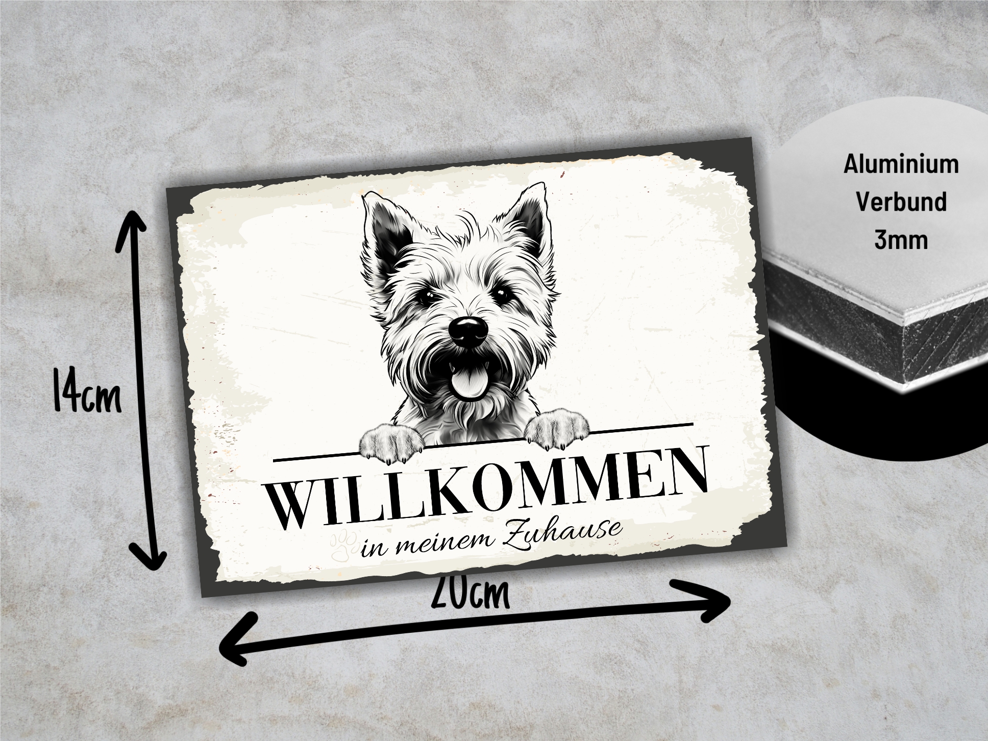 Hundeschild Willkommen Zuhause Westie  Schild