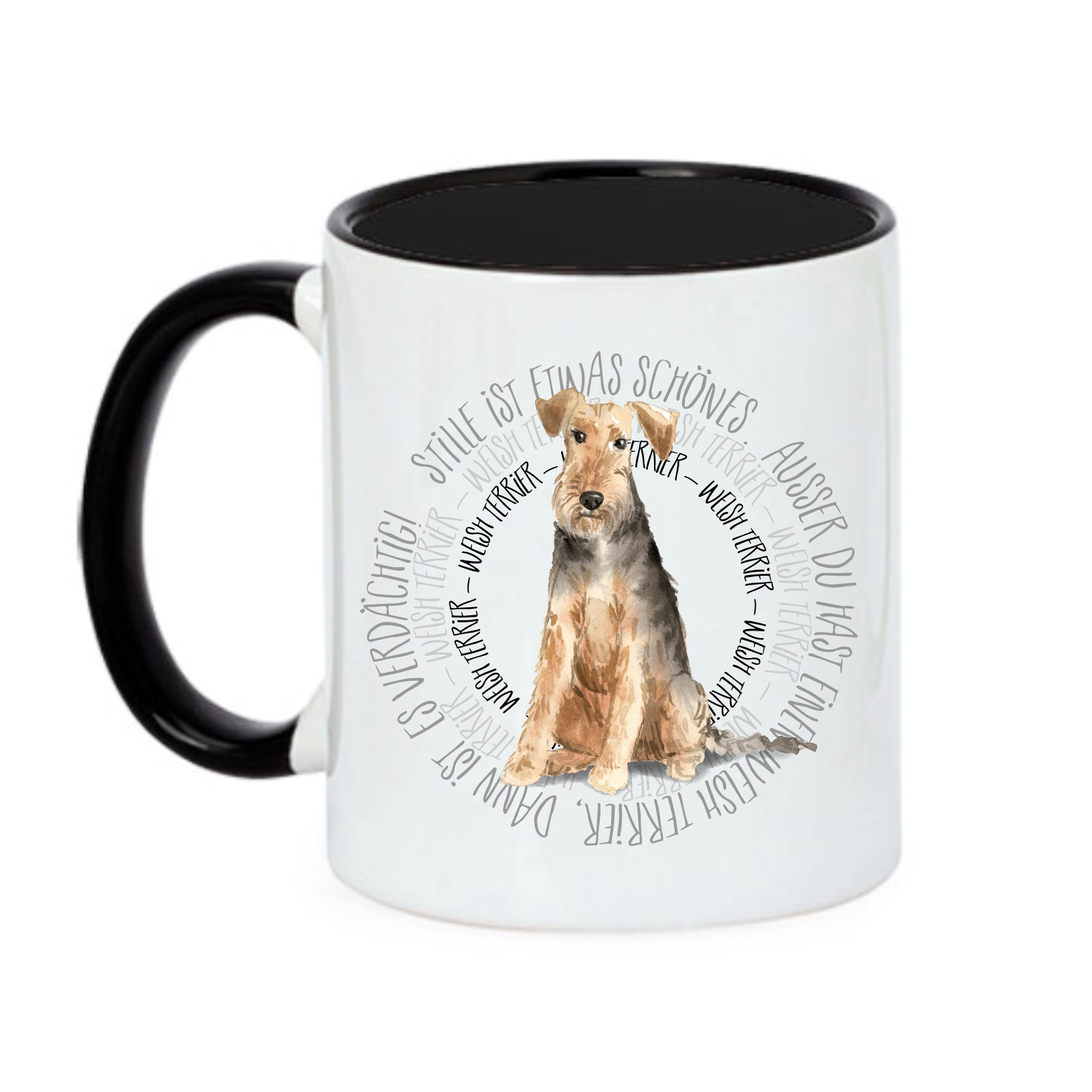 WELSH TERRIER TASSE CIRCLE WATERCOLOUR Motiv by SIVIWONDER