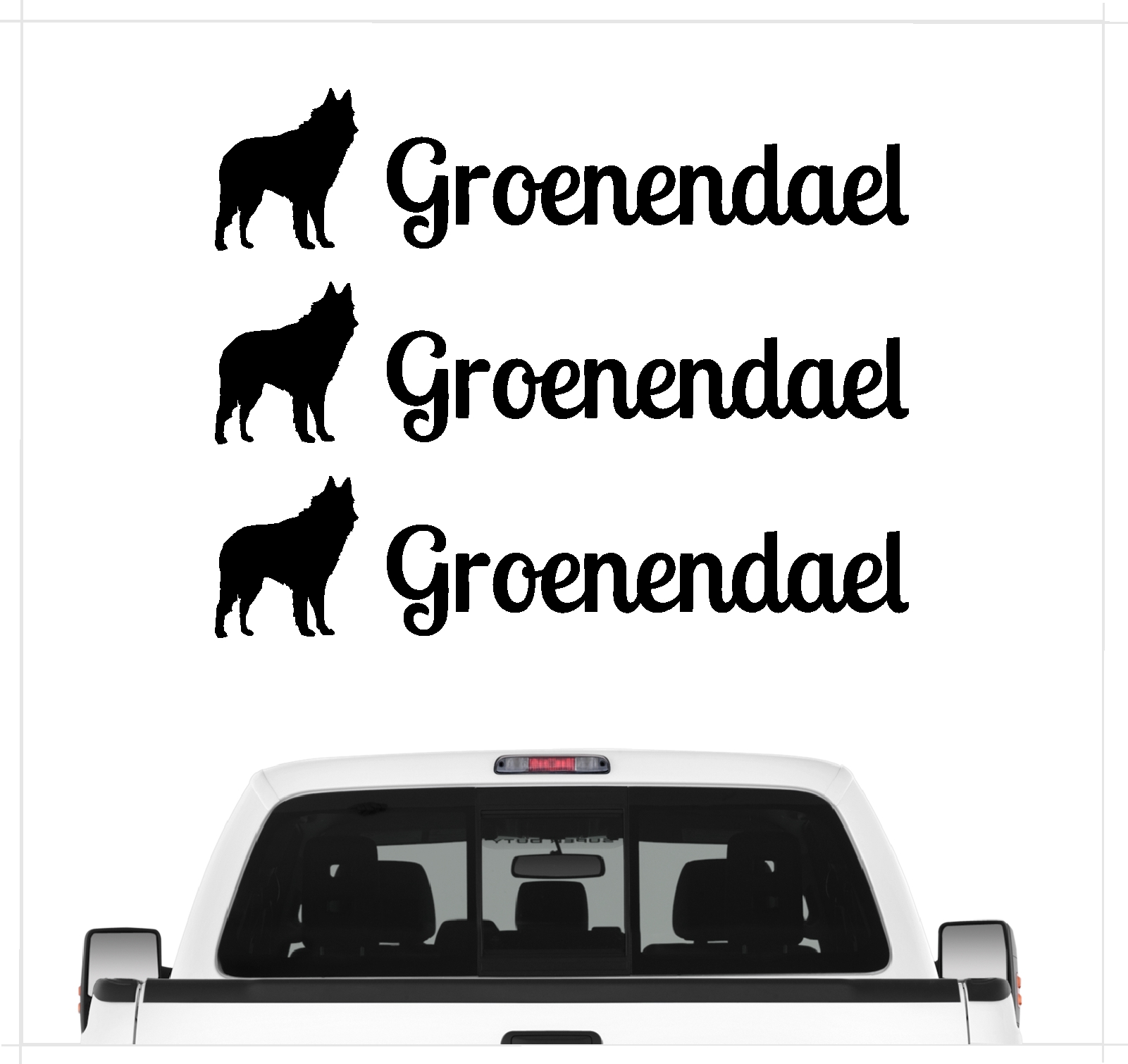 Groenendael Belgischer Schäfer Aufkleber 3er Set Hundeaufkleber Hund Folie