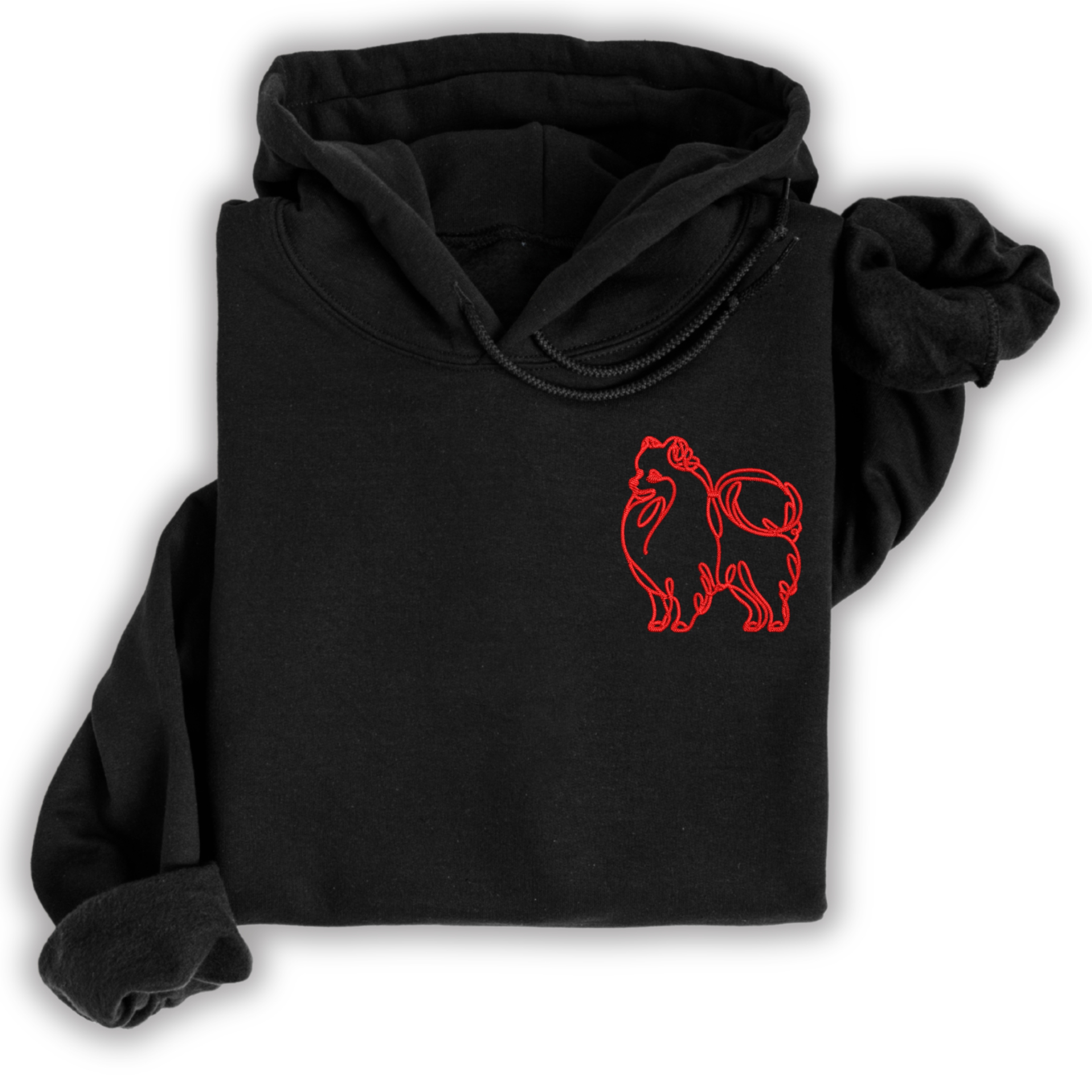 Hoodie Pomeranian Pom Zwergspitz gestickt Hund wählbare Stickerei kuschelig Stickerei personalisiert