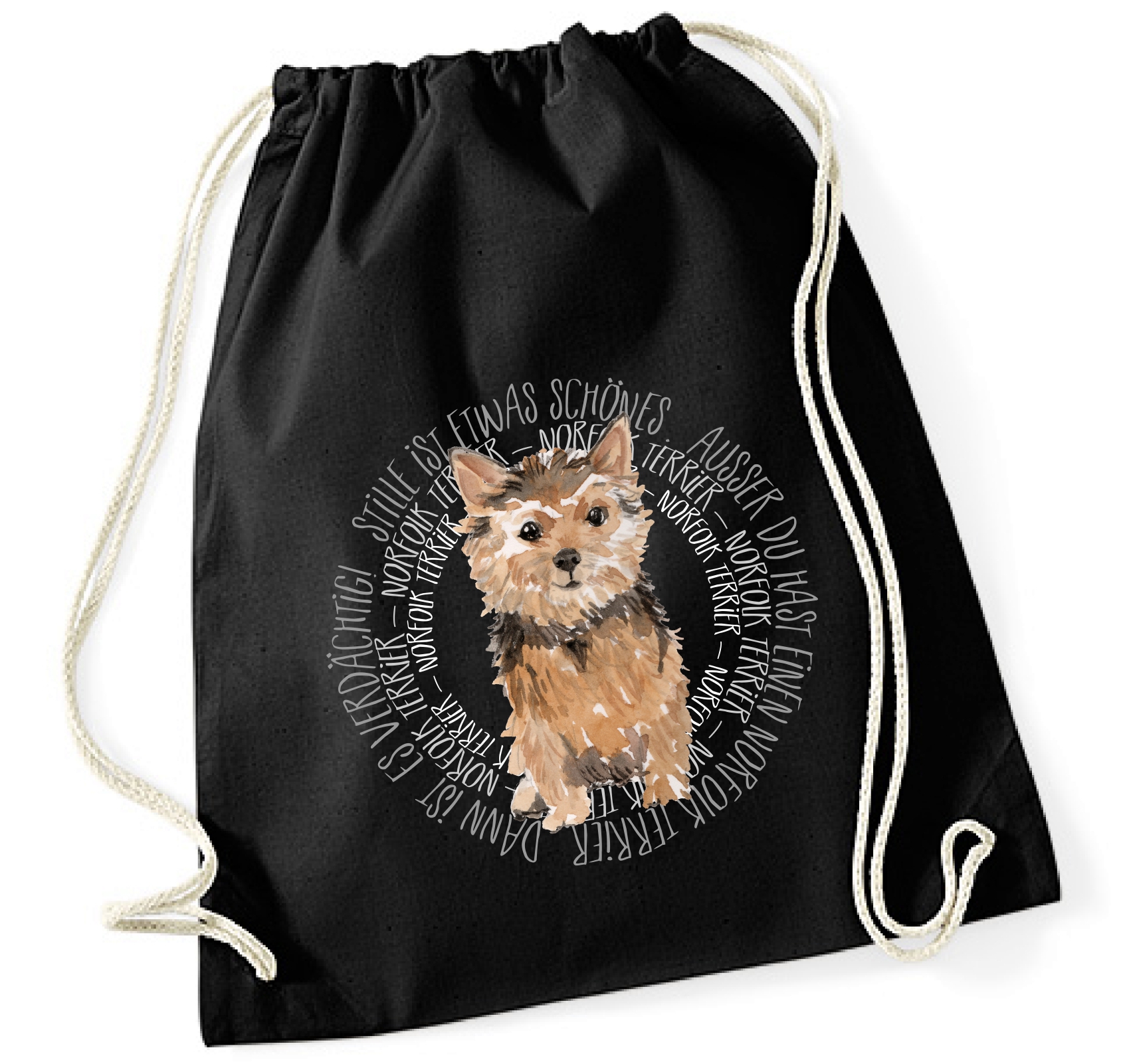 NORFOLK TERRIER TURNBEUTEL CIRCLE Watercolor by SIVIWONDER