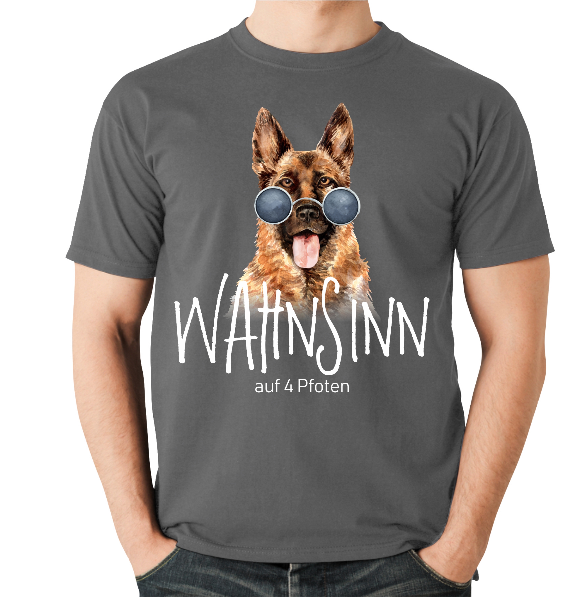 Deutscher Schäferhund Wahnsinn 4 Pfoten UNISEX T-SHIRT Motiv by SIVIWONDER