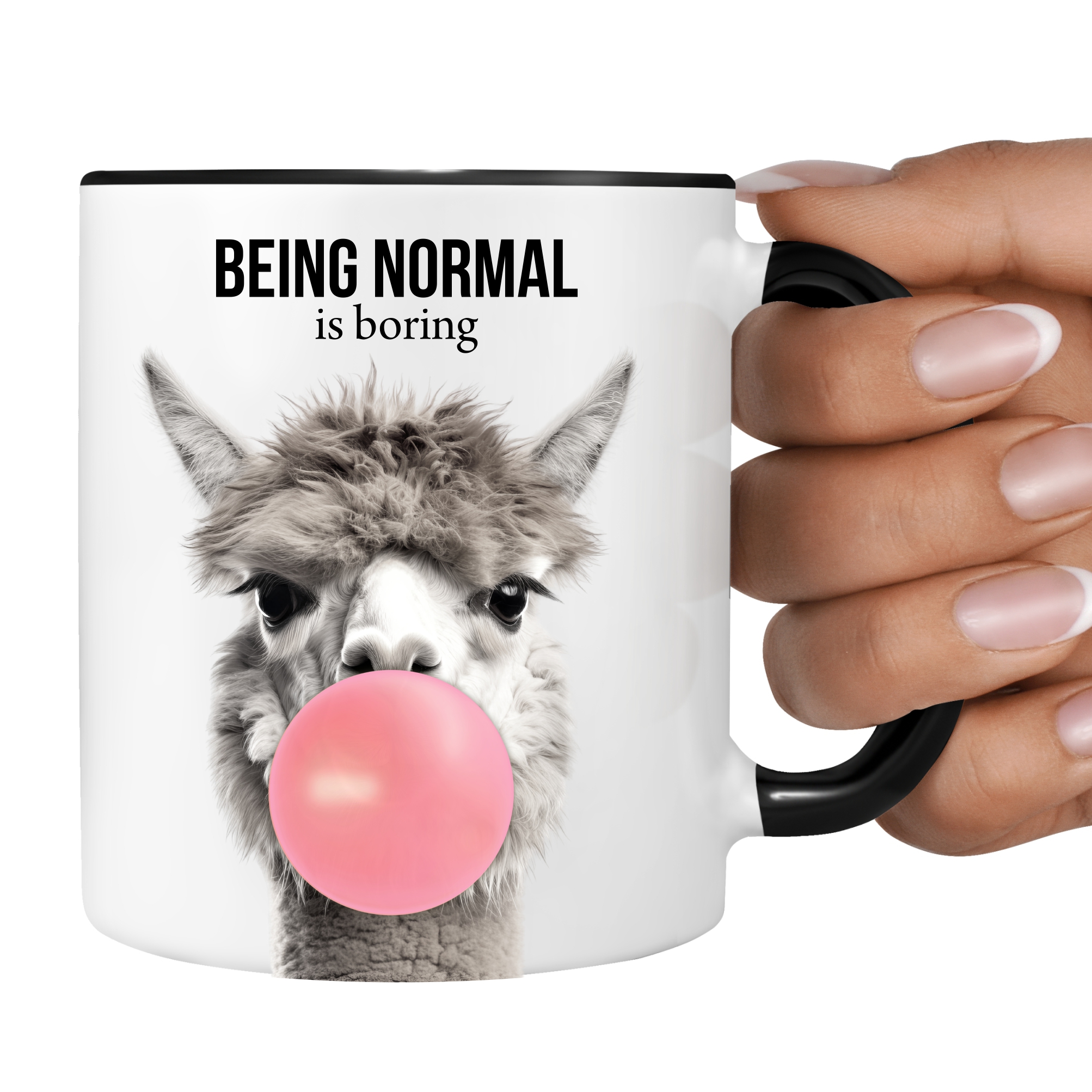 Alpaka lustiges Bild Bubble normal  Büro Freund Tasse Kaffee lustig Kaffeebecher Mug Design Design by Siviwonder