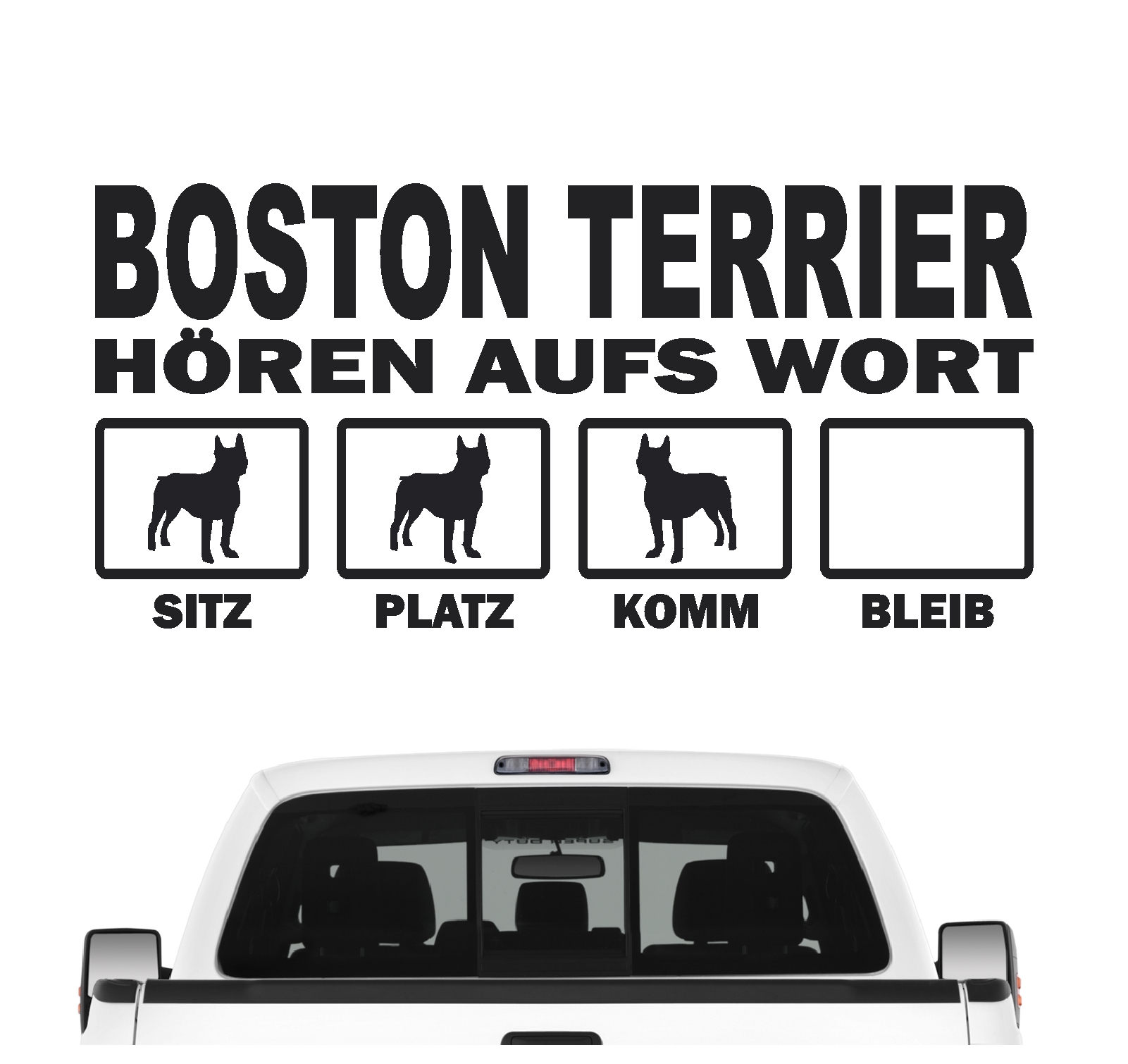 Boston Terrier Bostie USA State Bull Dog Bulldog  Dog  Hört aufs Wort Hunde Aufkleber Sticker Autoaufkleber