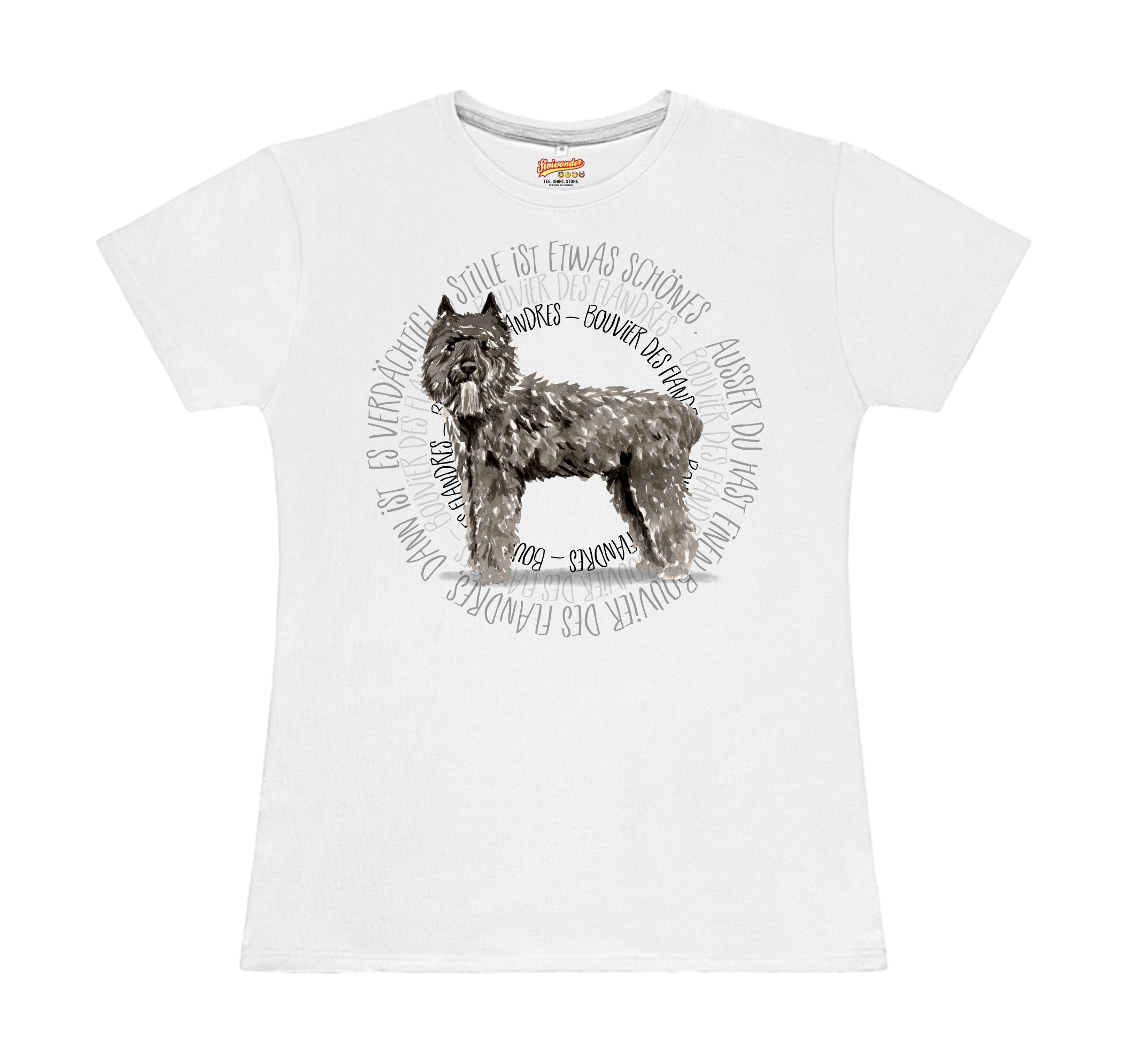 BOUVIER DES FLANDRES DAMEN T-SHIRT CIRCLE Watercolor by SIVIWONDER