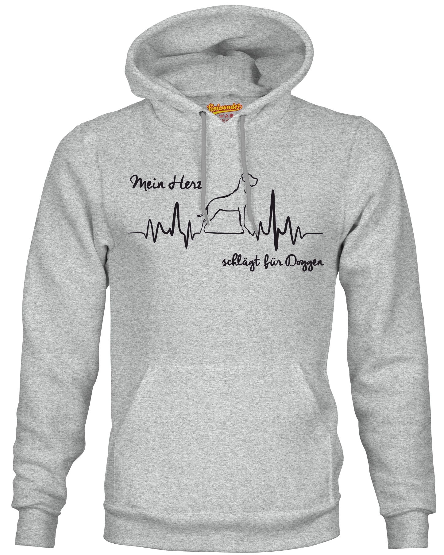 DOGGE SWEATSHIRT HEARTBEAT EKG  Hund Hundemotiv Herz Hoodie
