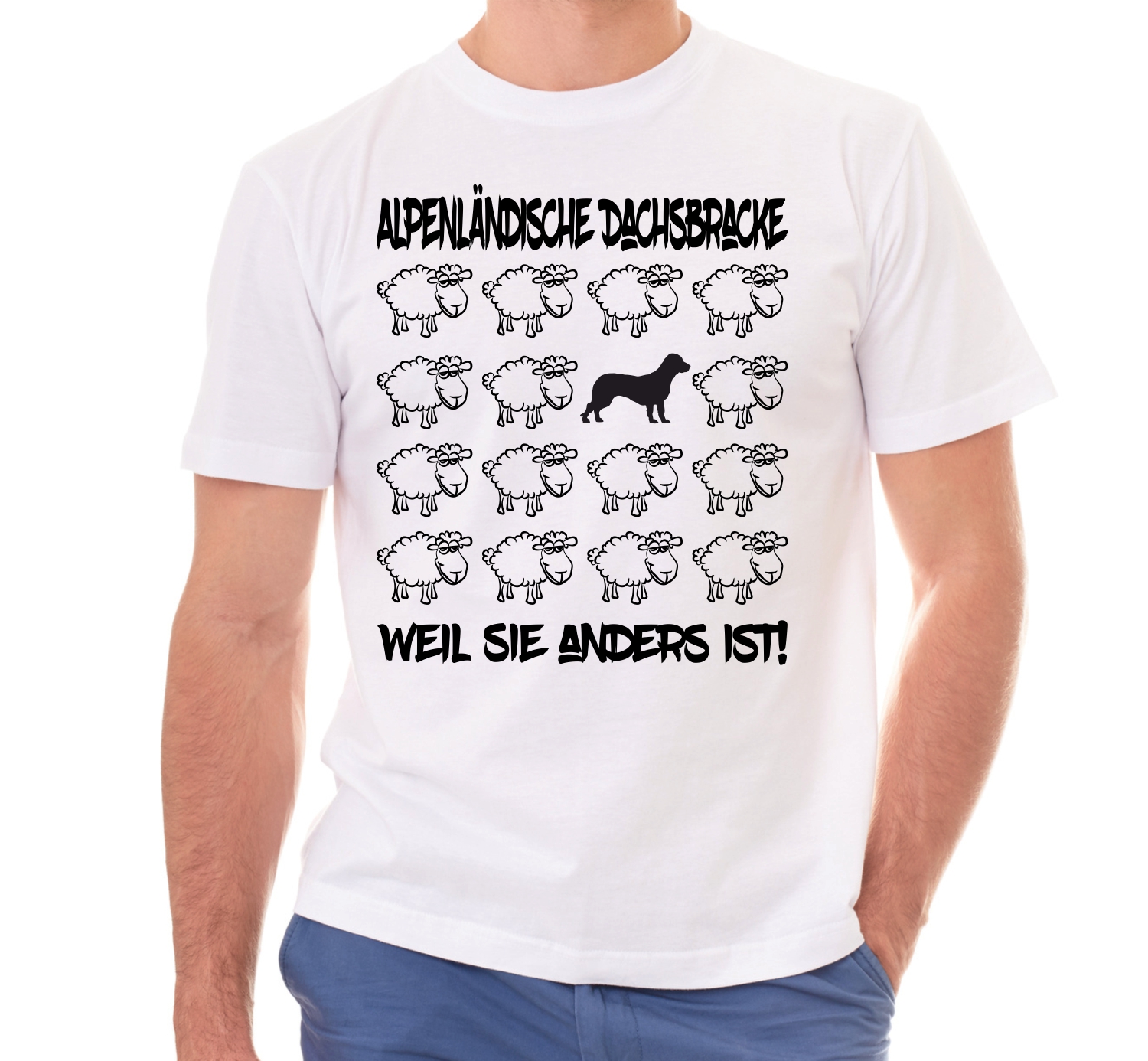 ALPENLÄNDISCHE DACHSBRACKE UNISEX T-SHIRT BLACK SHEEP by SIVIWONDER