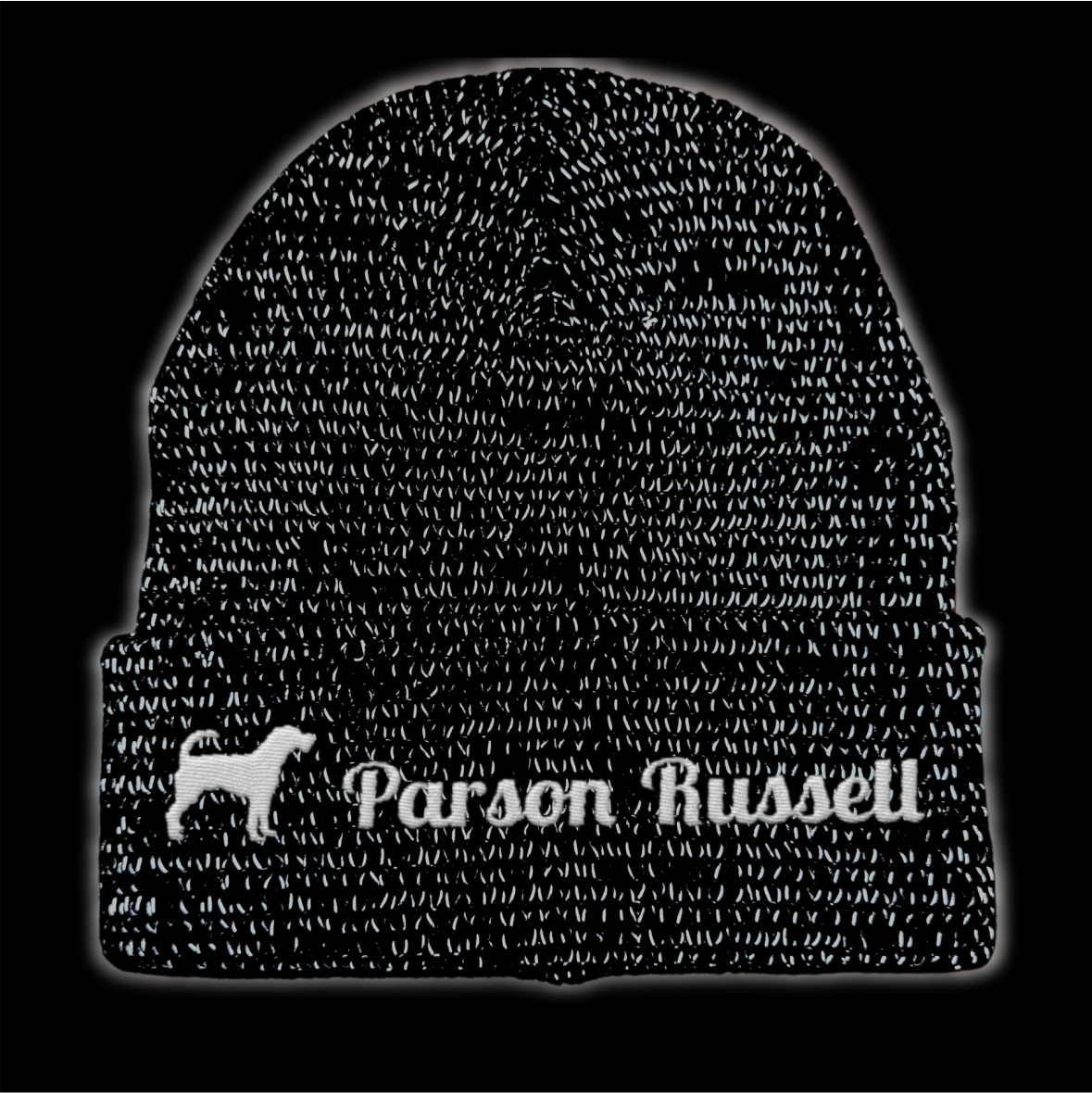 Parson Russell reflektierende Mütze Stickerei Hund Winter Strickmütze reflex Beanie warm