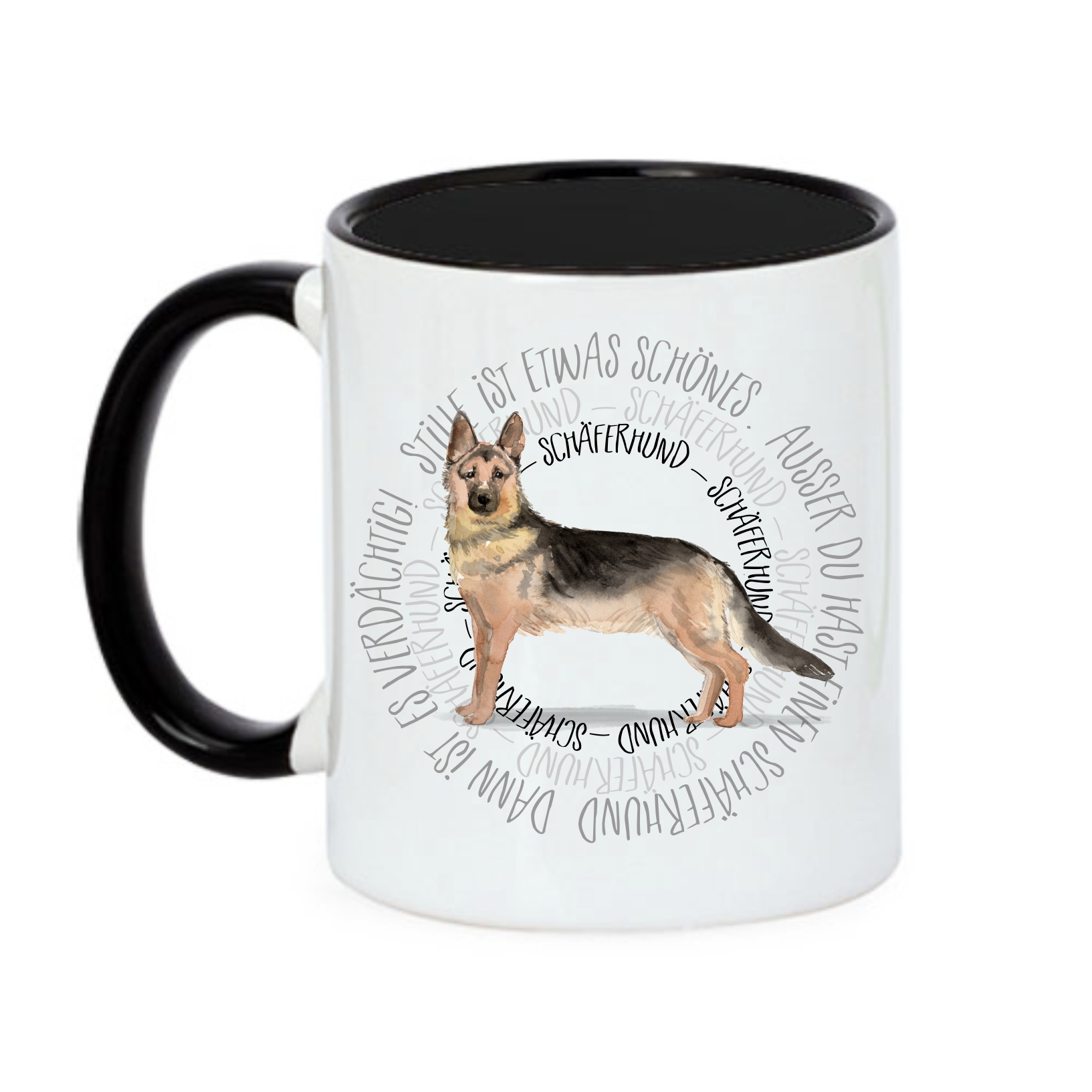 SCHÄFERHUND TASSE CIRCLE WATERCOLOUR Motiv by SIVIWONDER