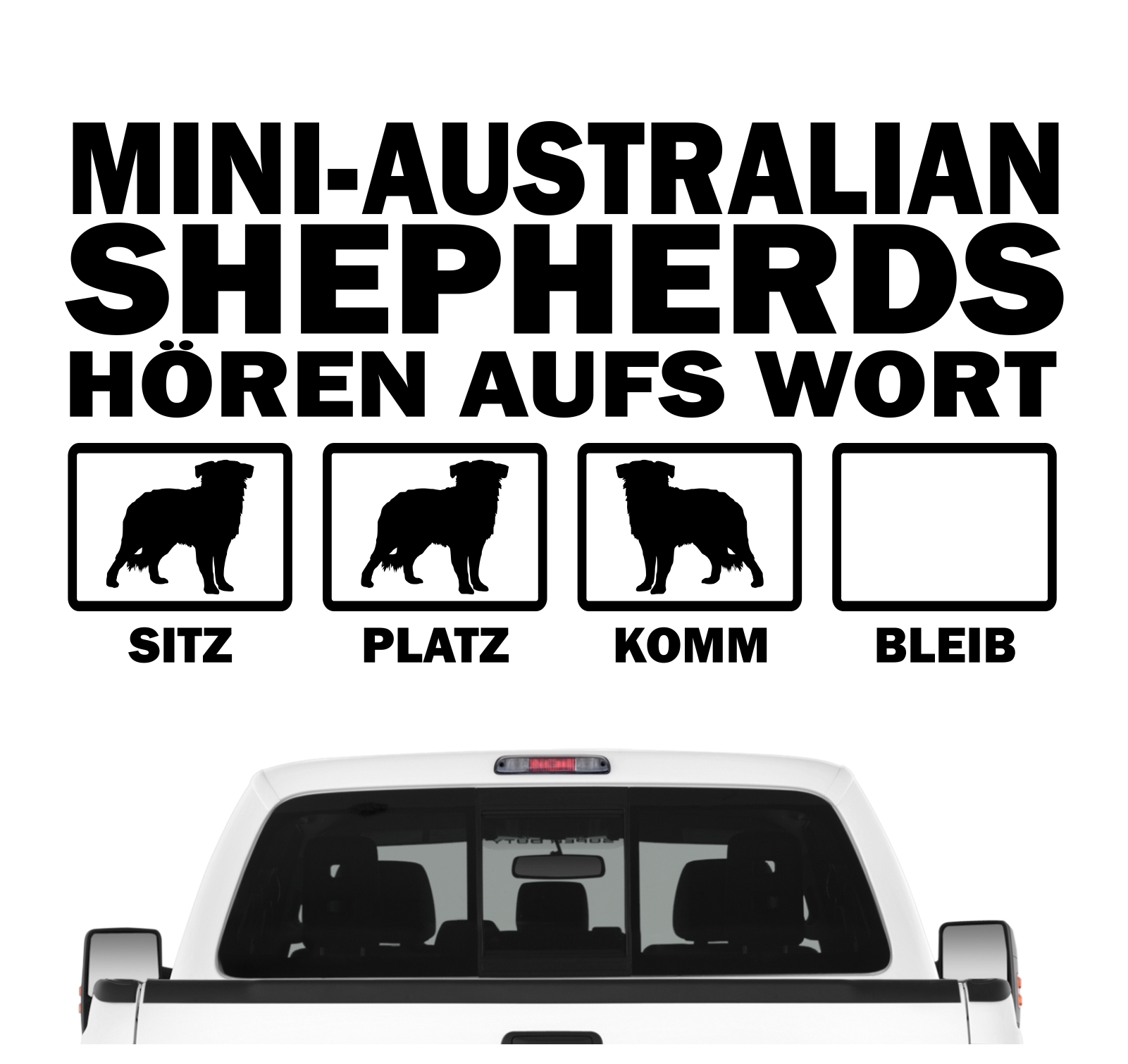 Miniature Australian Shepherd Mini Aussie   Hört aufs Wort Hunde Aufkleber Sticker Autoaufkleber Wandtattoo Tattoo