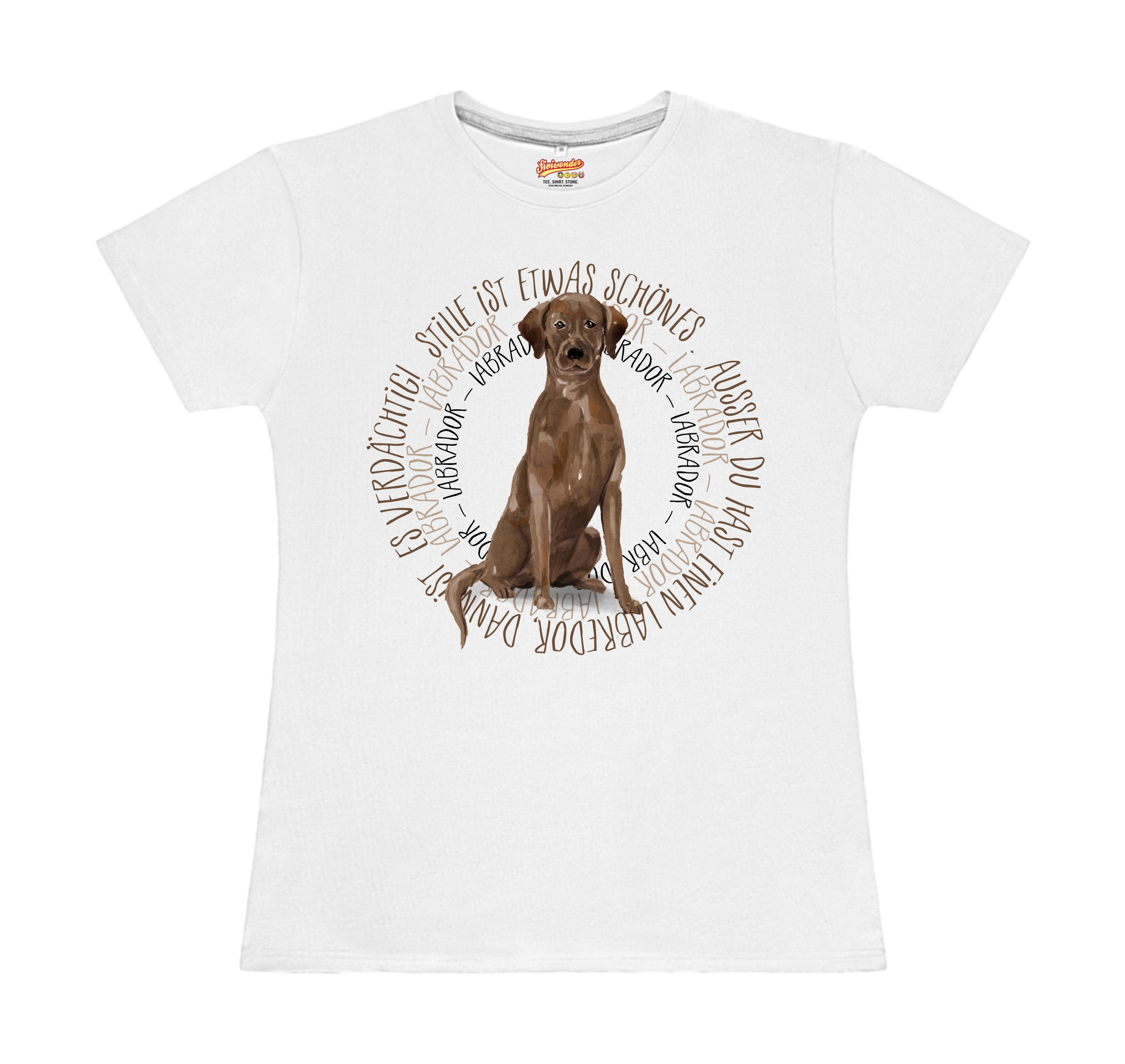BROWN LABRADOR DAMEN T-SHIRT CIRCLE Watercolor by SIVIWONDER