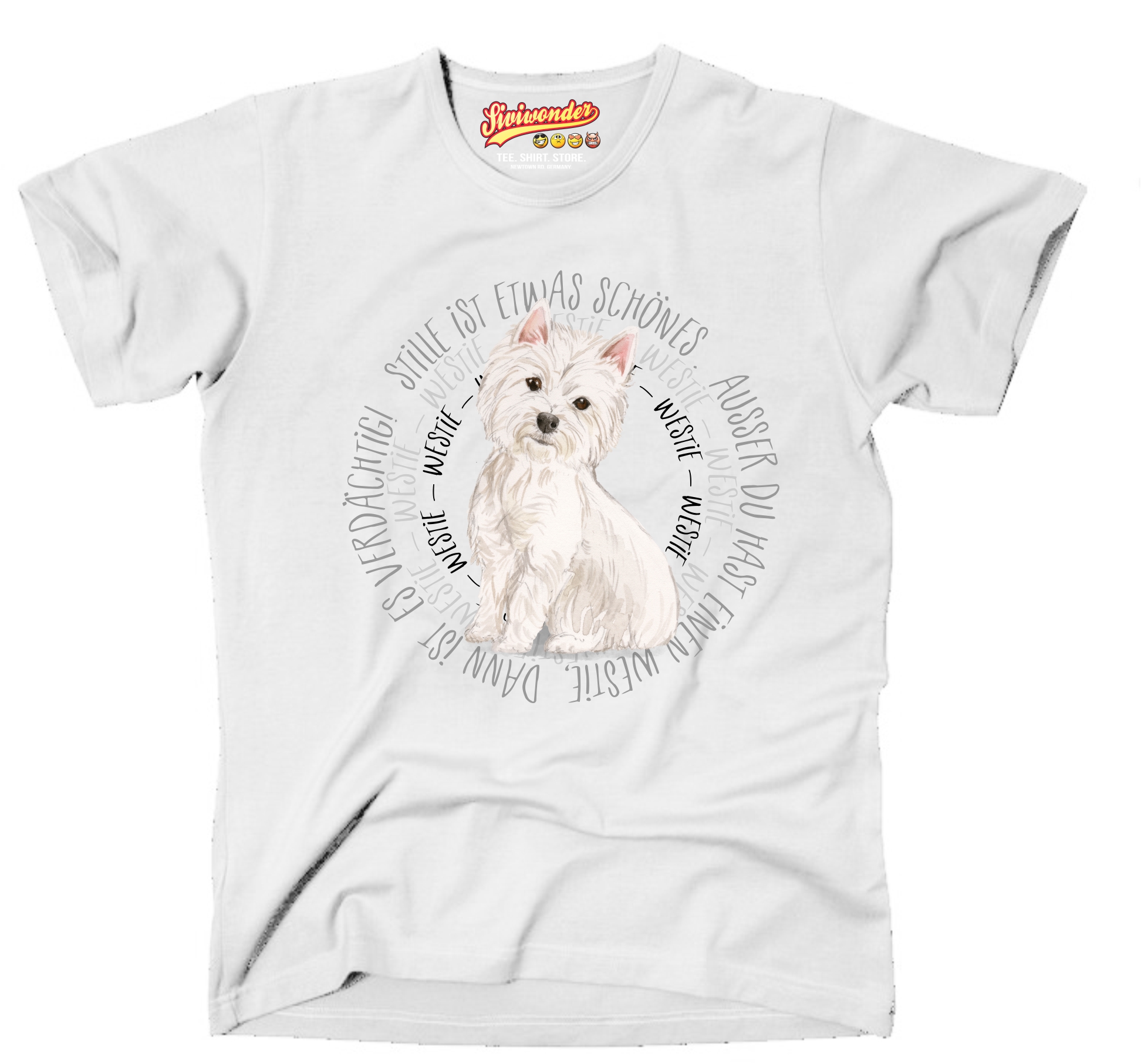 WESTIE UNISEX T-SHIRT CIRCLE Watercolor by SIVIWONDER