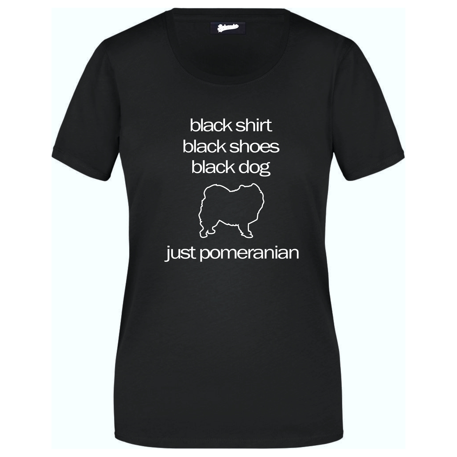 Pomeranian Black Dog Unisex T-Shirt Hundemotiv Spitz