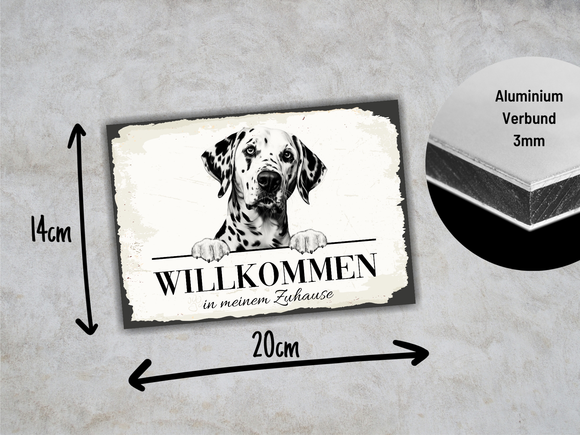 Hundeschild Willkommen Zuhause Dalmatiner Schild Achtung