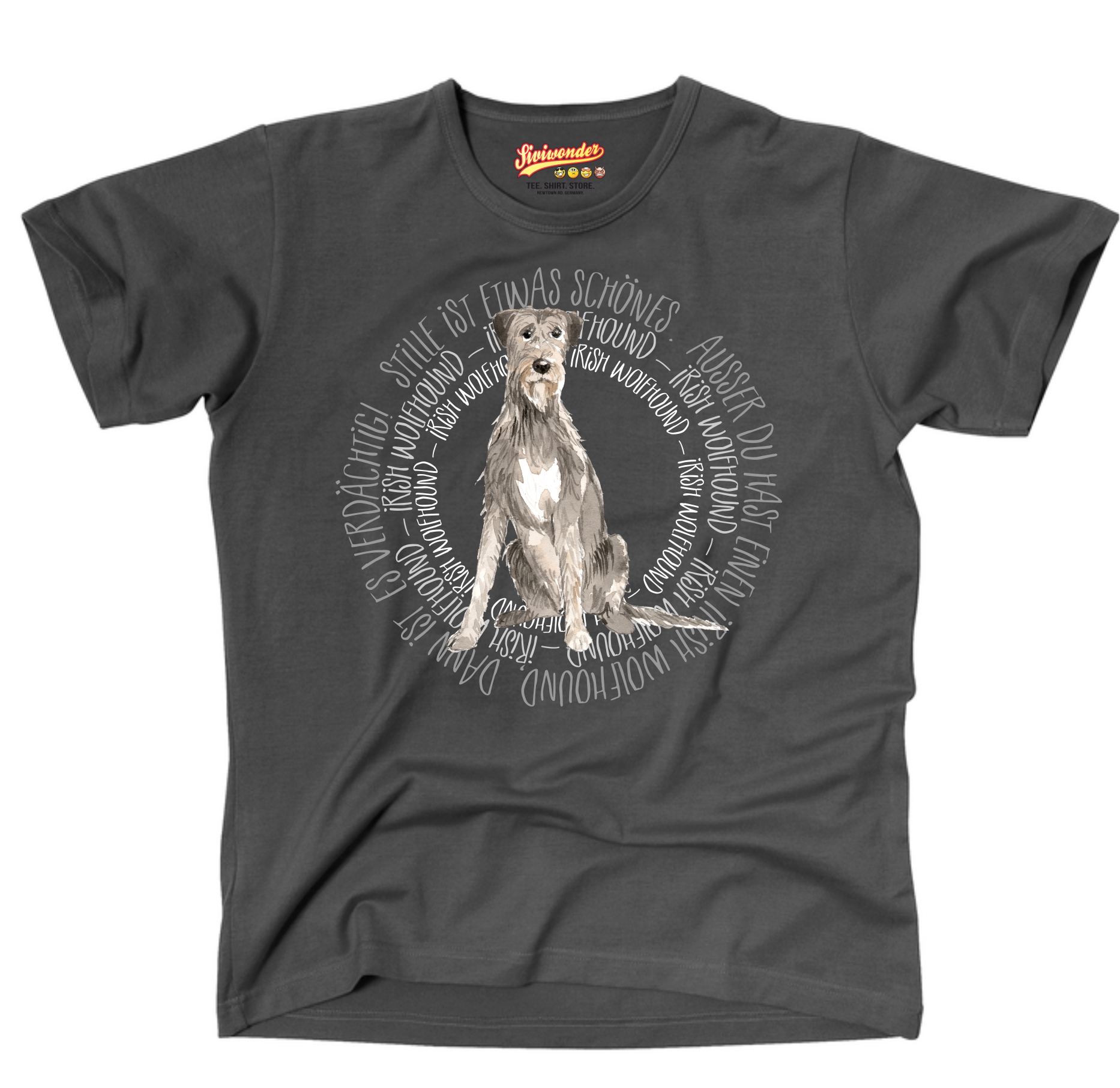 IRISH WOLFHOUND UNISEX T-SHIRT CIRCLE Watercolor by SIVIWONDER
