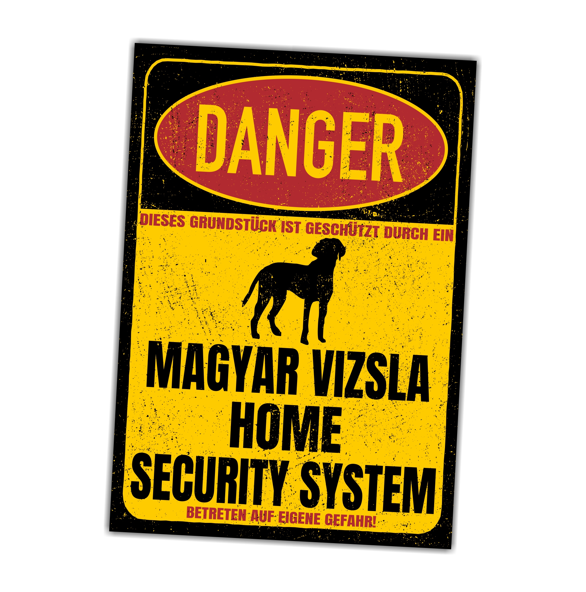 Magyar Vizsla  Türschild Danger Security System Warnschild Hund Schilder Hundeschild
