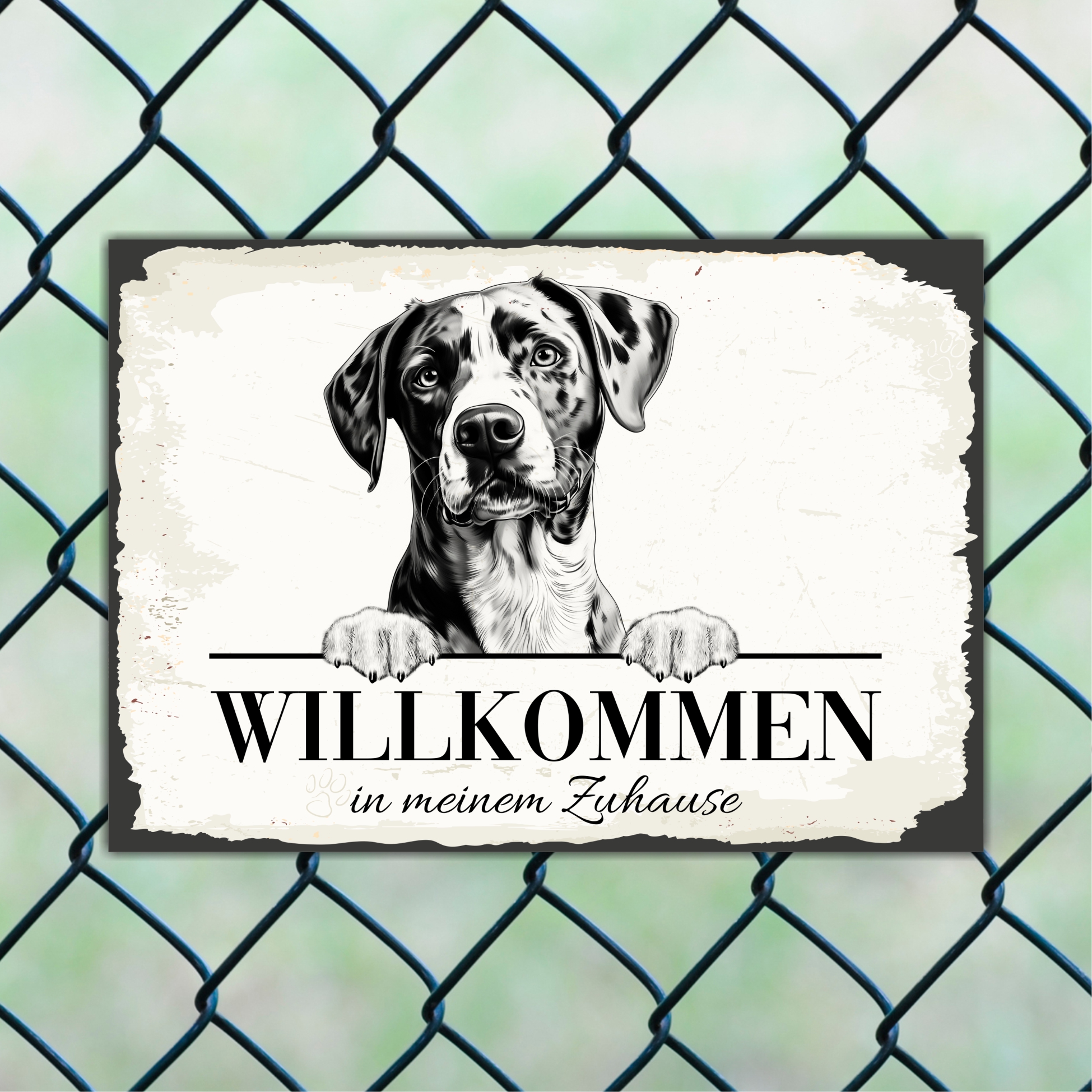 Hundeschild Willkommen Zuhause Louisiana Catahoula  Schild Achtung Spruch