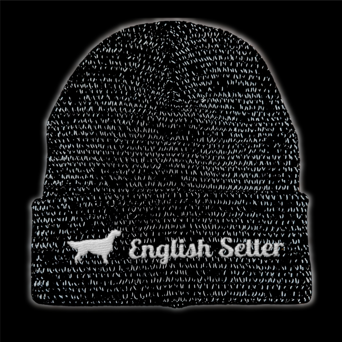 English Setter reflektierende Mütze Stickerei Hund Winter Strickmütze reflex Beanie warm