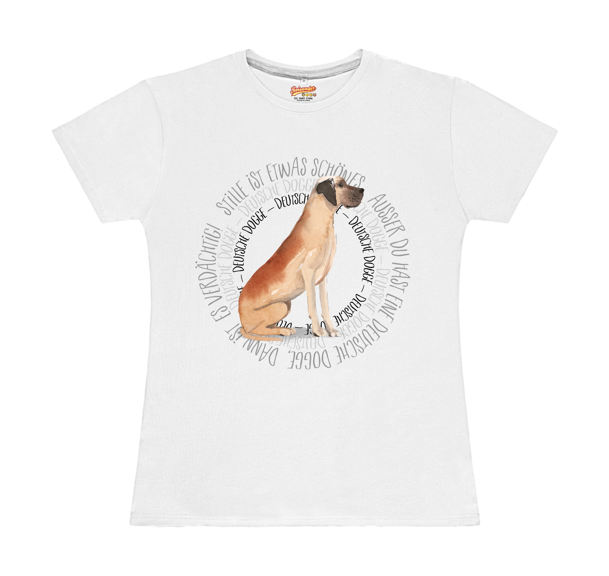 DEUTSCHE DOGGE DAMEN T-SHIRT CIRCLE Watercolor by SIVIWONDER