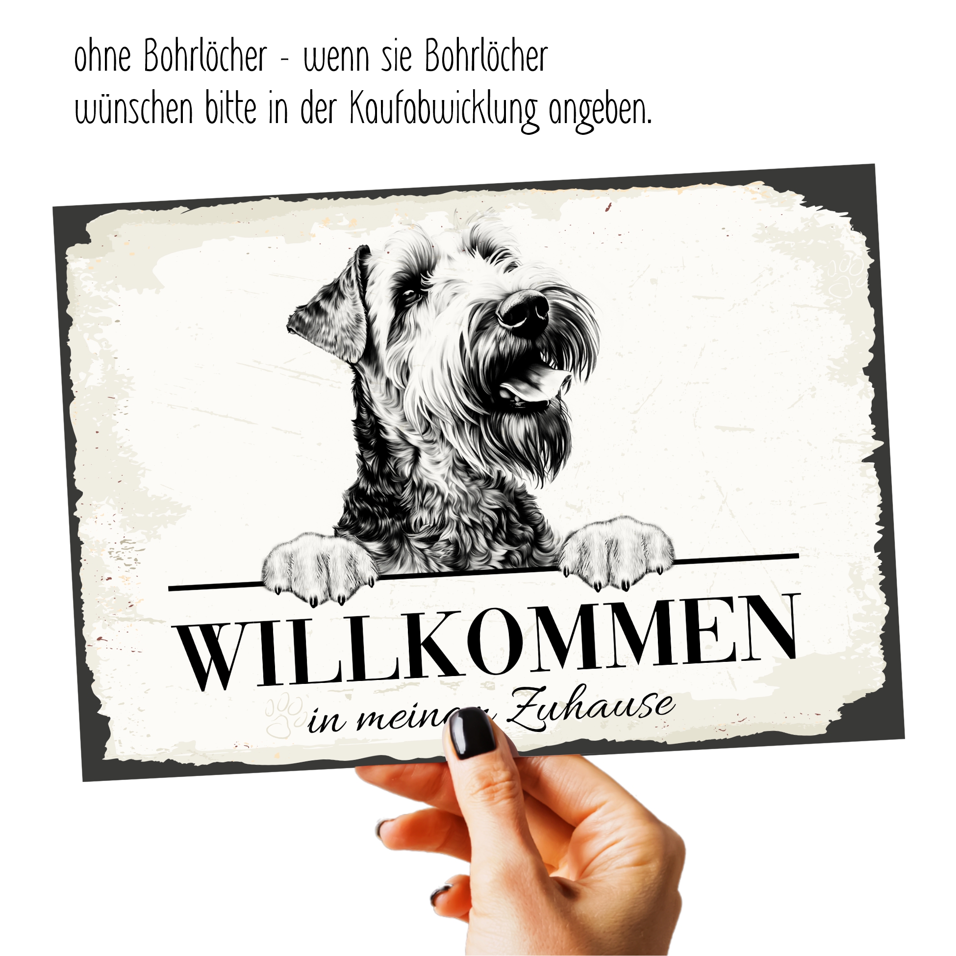 Hundeschild Willkommen Zuhause Airedale Terrier Schild Achtung