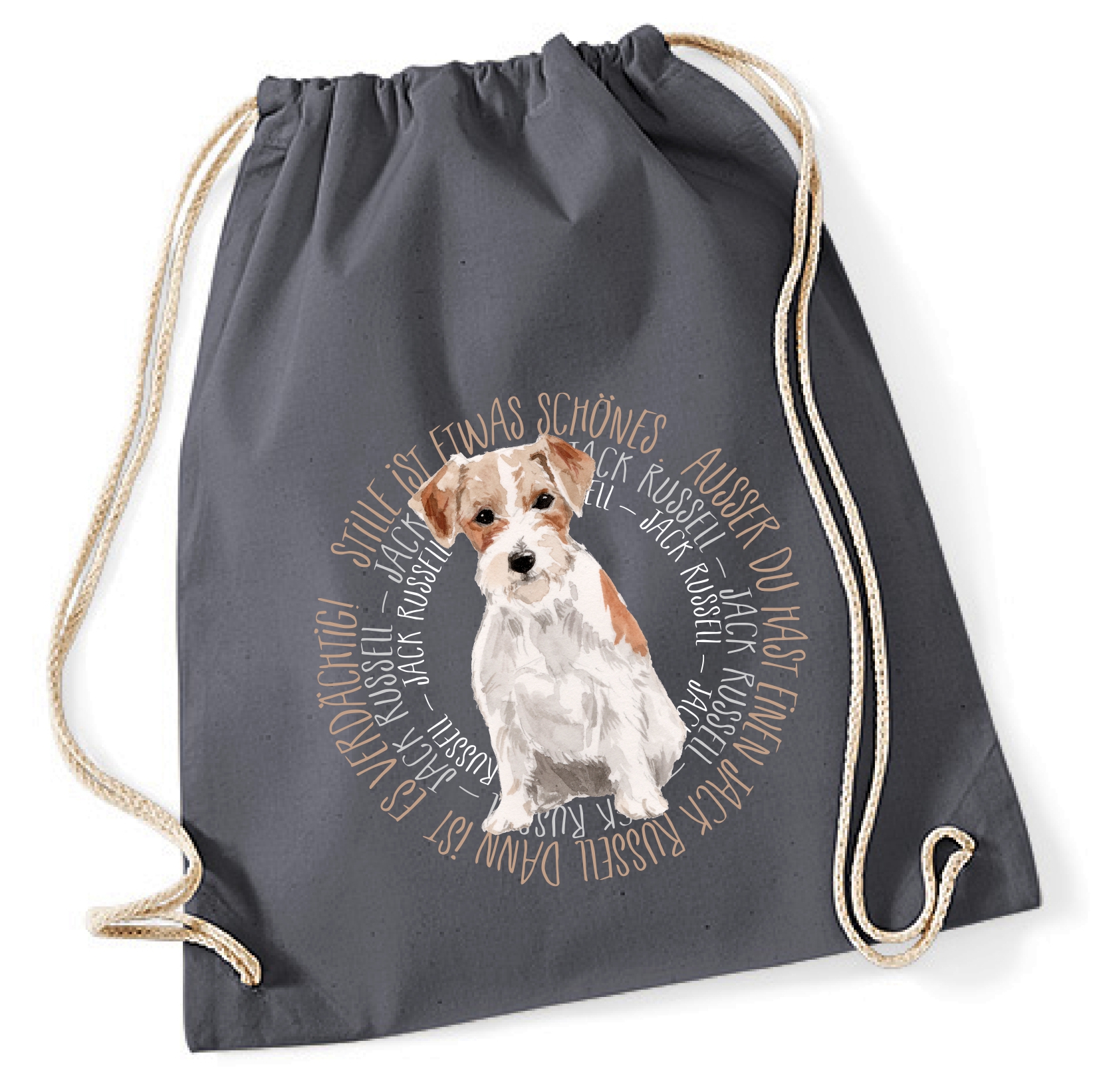 JACK RUSSELL TURNBEUTEL CIRCLE Watercolor by SIVIWONDER