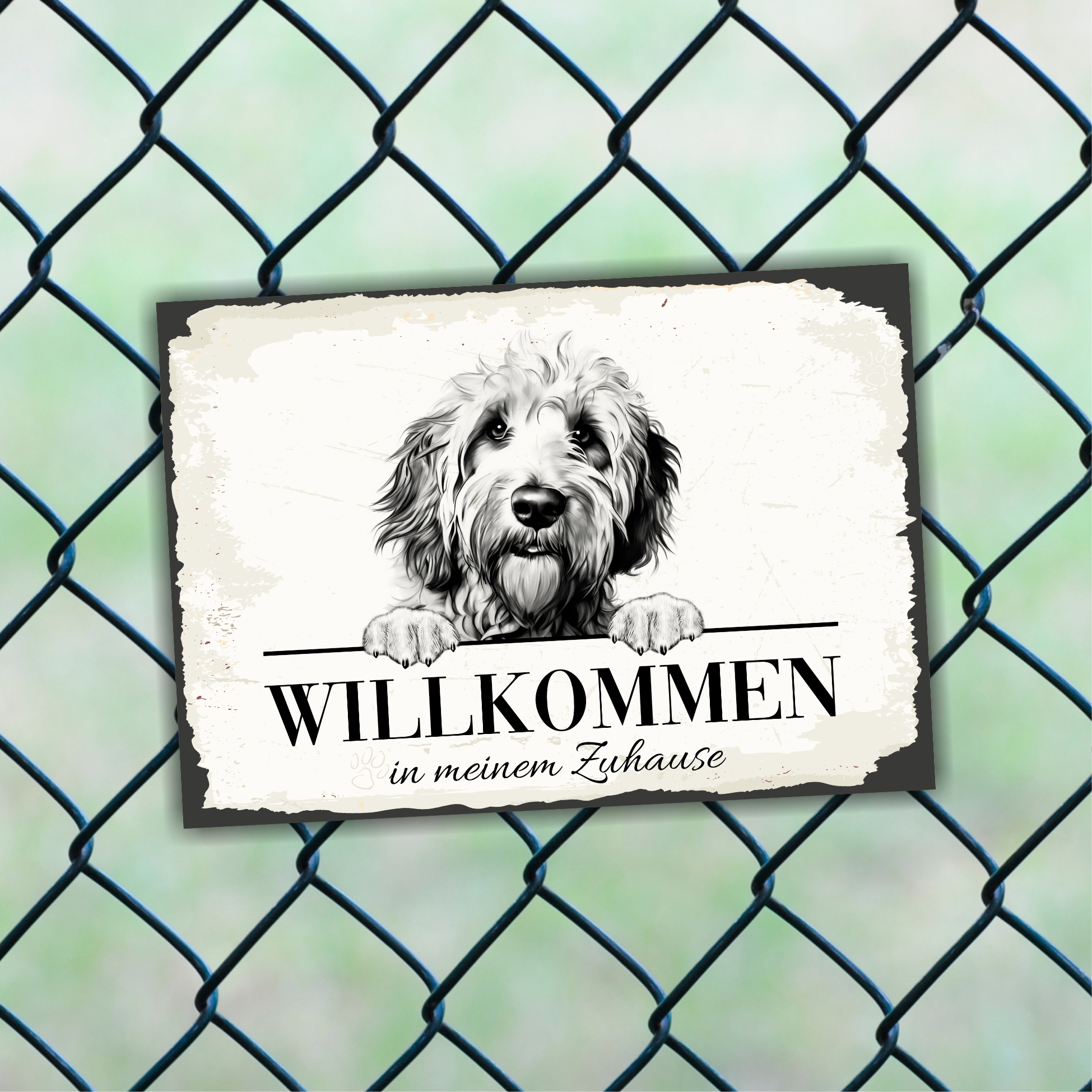 Hundeschild Willkommen Zuhause Labradoodle  Doodle Schild