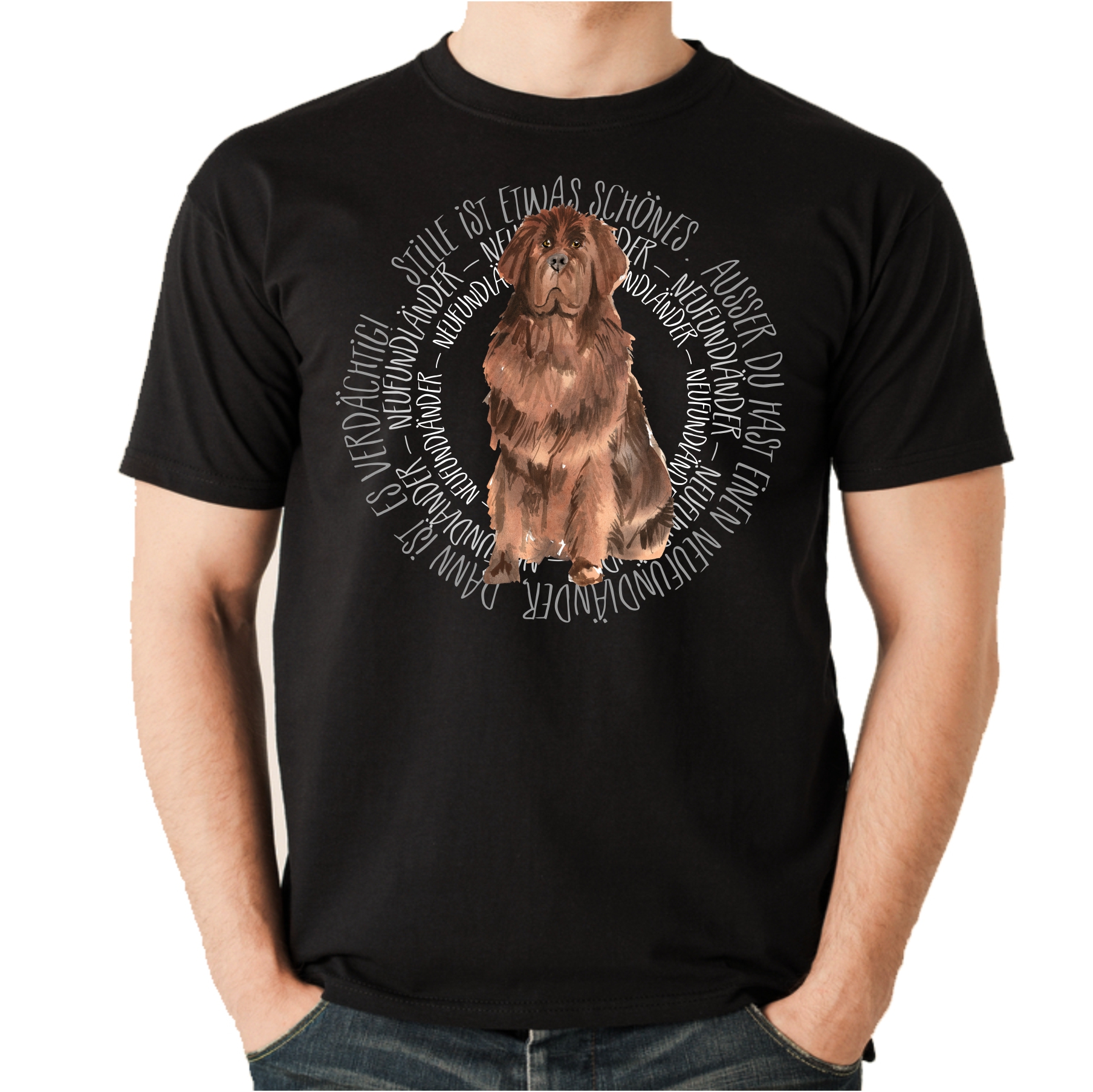 NEUFUNDLÄNDER UNISEX T-SHIRT CIRCLE Watercolor by SIVIWONDER