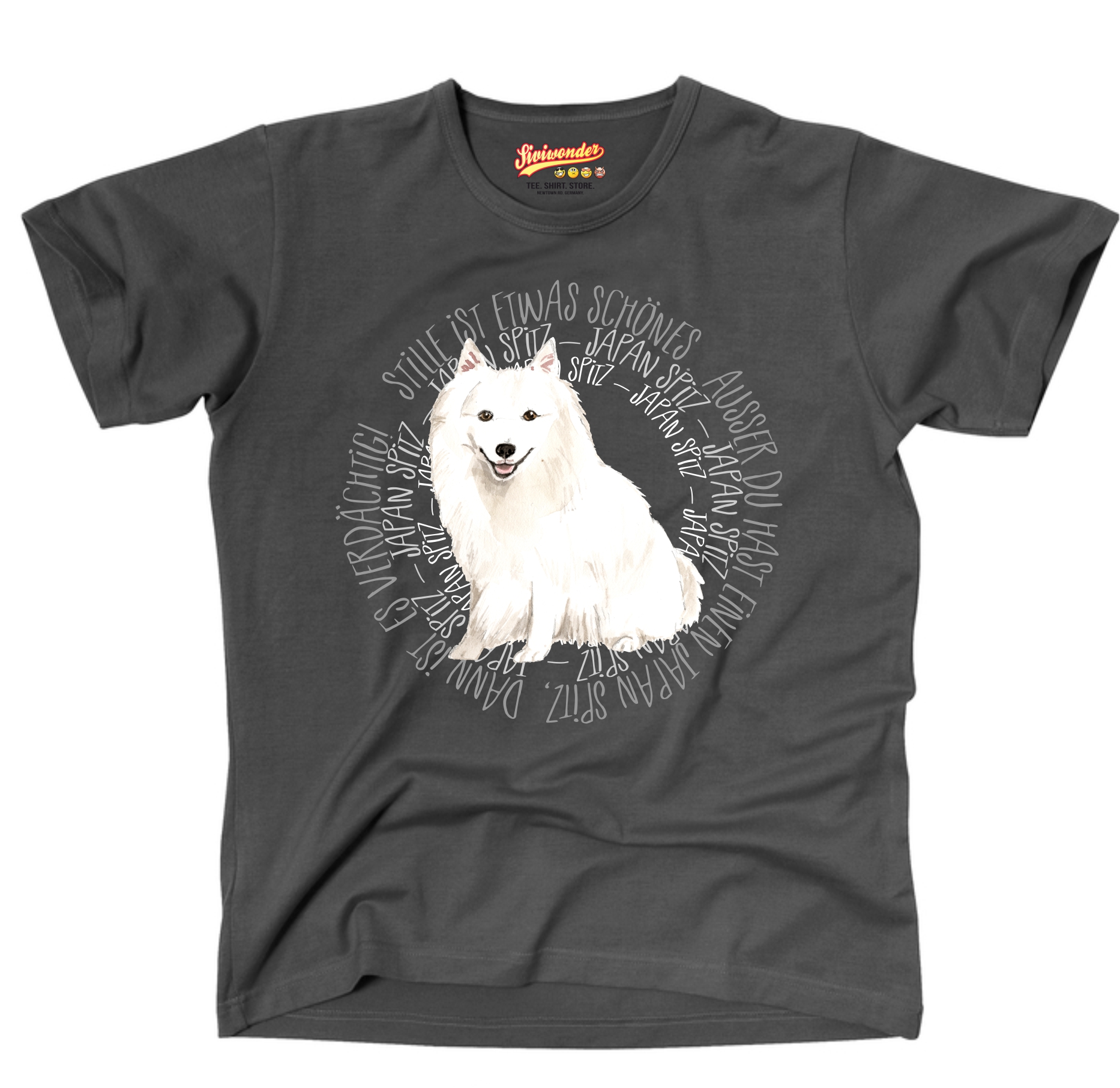 JAPAN SPITZ UNISEX T-SHIRT CIRCLE Watercolor by SIVIWONDER