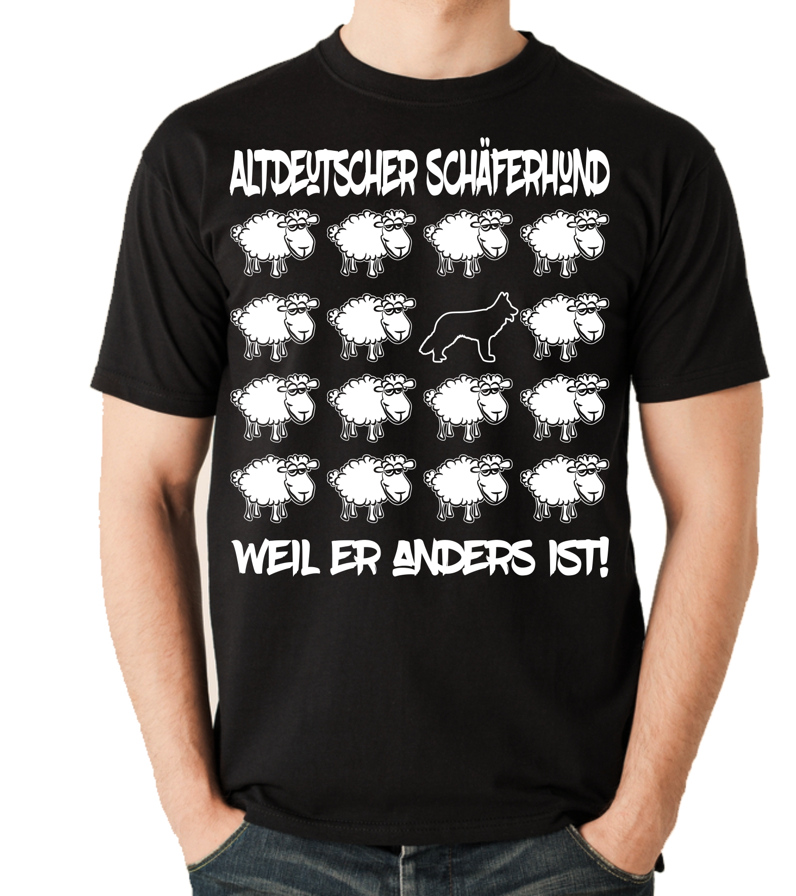 ALTDEUTSCHER SCHÄFERHUND UNISEX T-SHIRT BLACK SHEEP by SIVIWONDER
