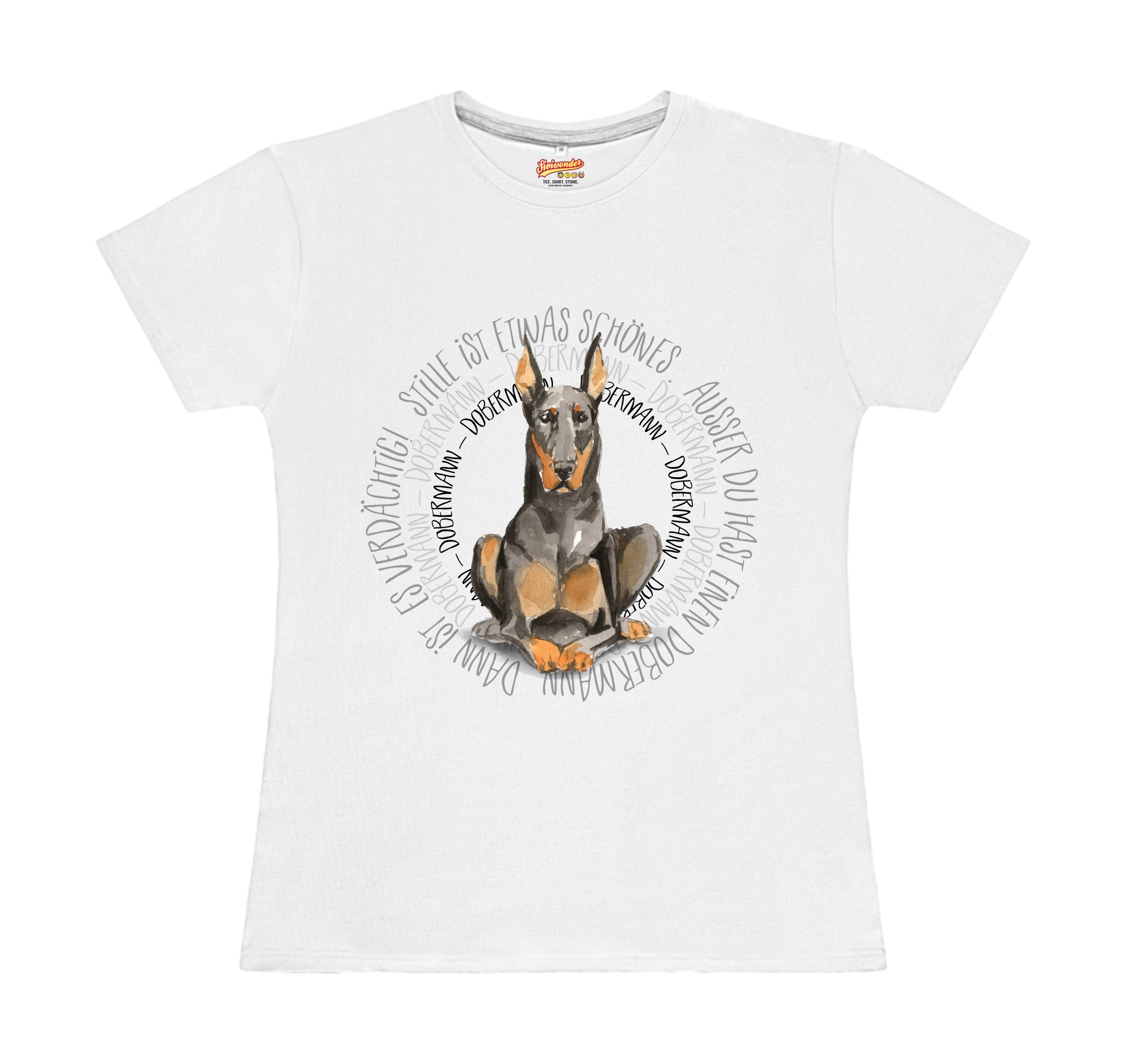 DOBERMANN DAMEN T-SHIRT CIRCLE Watercolor by SIVIWONDER