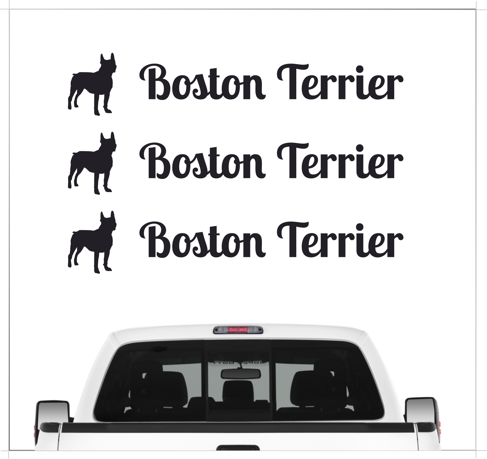 Boston Terrier Bostie Aufkleber 3er Set Hundeaufkleber Hundemotiv Hund Folie