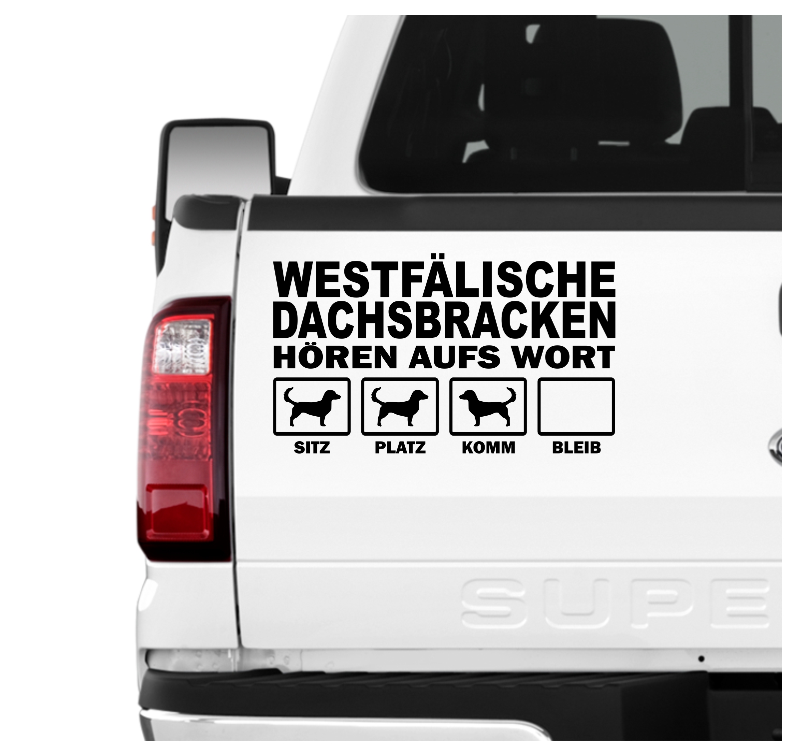 Westfälische Dachsbracke Bracken Jagd Laufhund Hört aufs Wort Hunde Aufkleber Sticker Autoaufkleber Wandtattoo Tattoo