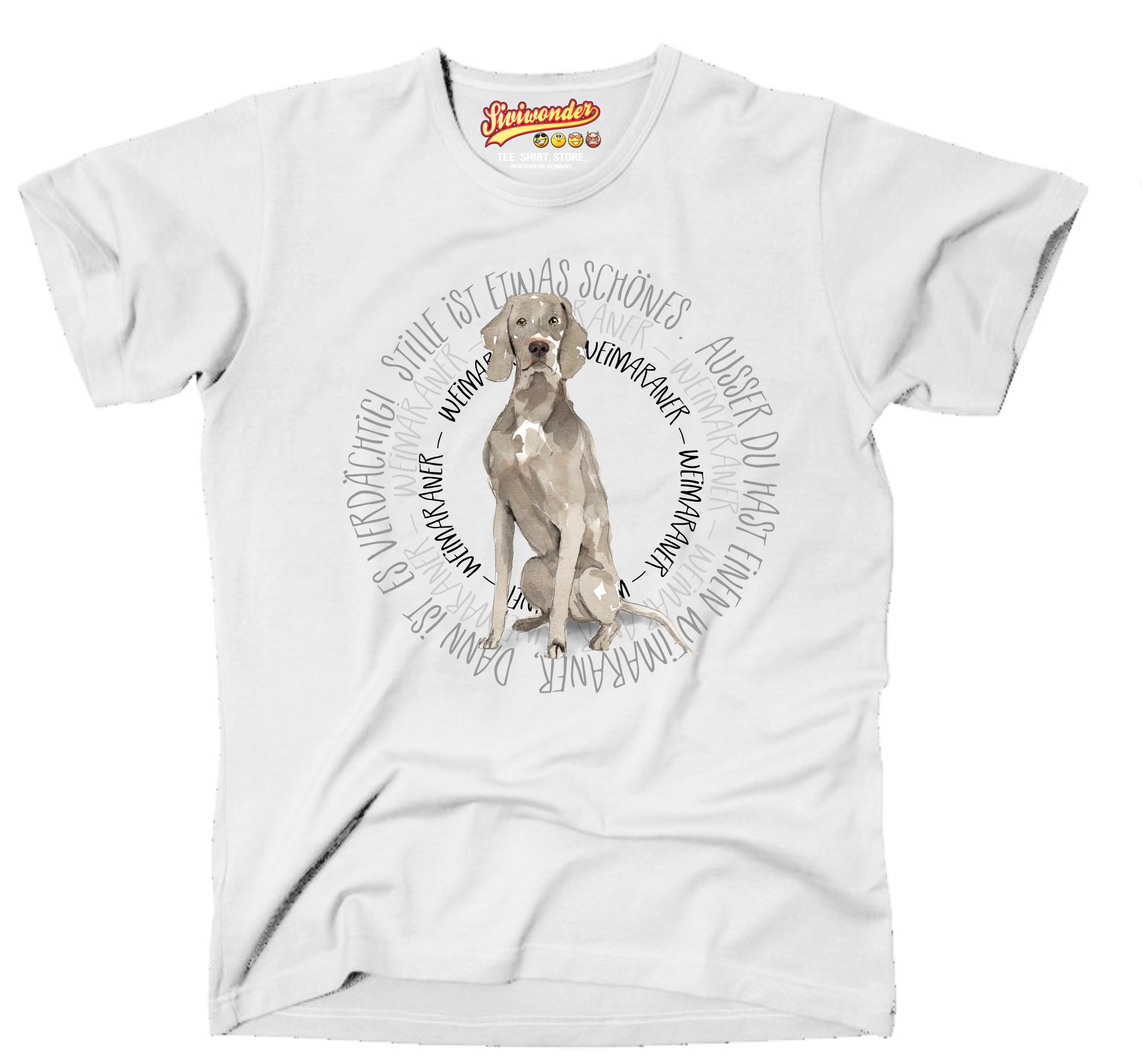 WEIMARANER UNISEX T-SHIRT CIRCLE Watercolor by SIVIWONDER