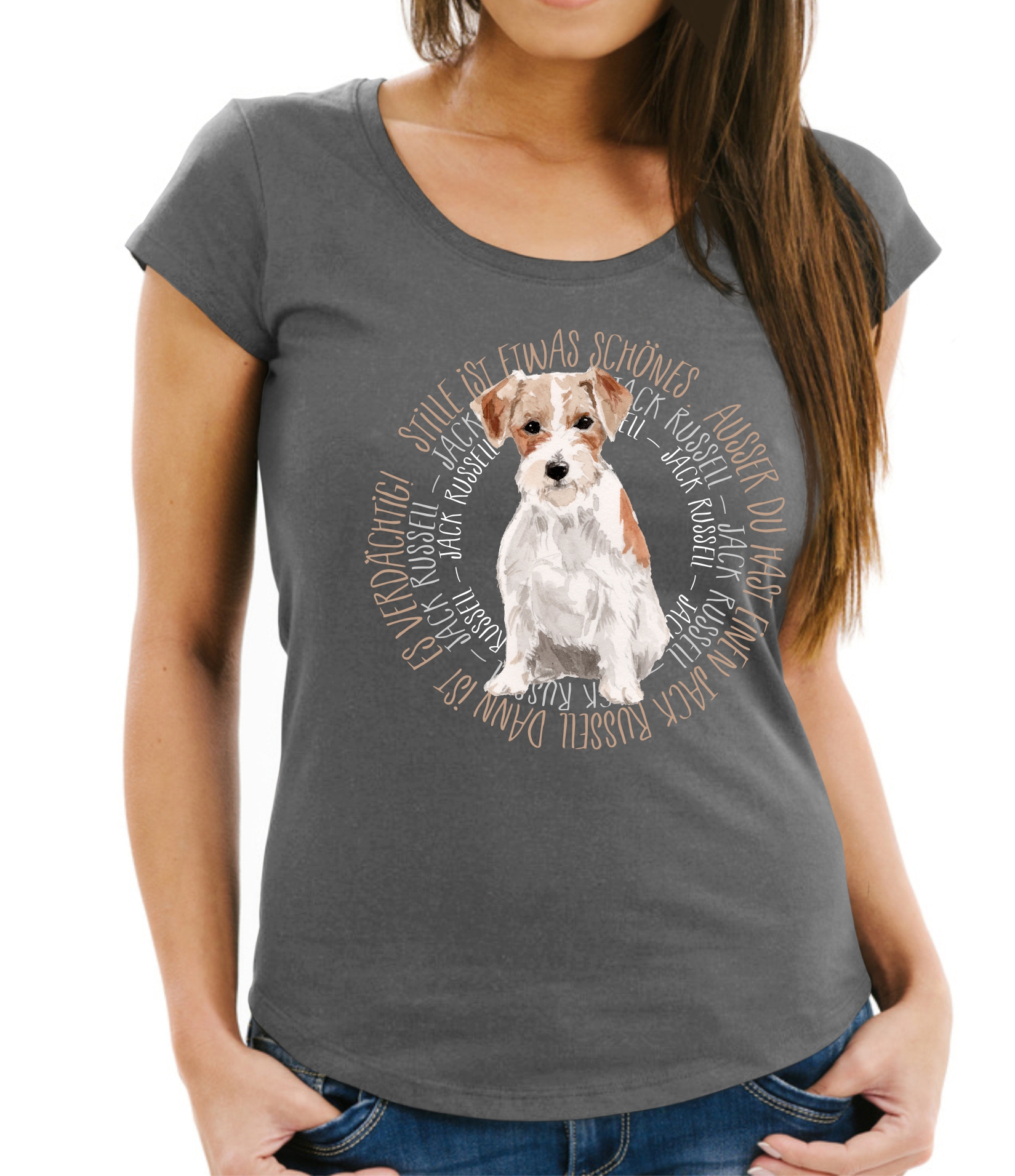 JACK RUSSELL TERRIER DAMEN T-SHIRT CIRCLE Watercolor by SIVIWONDER
