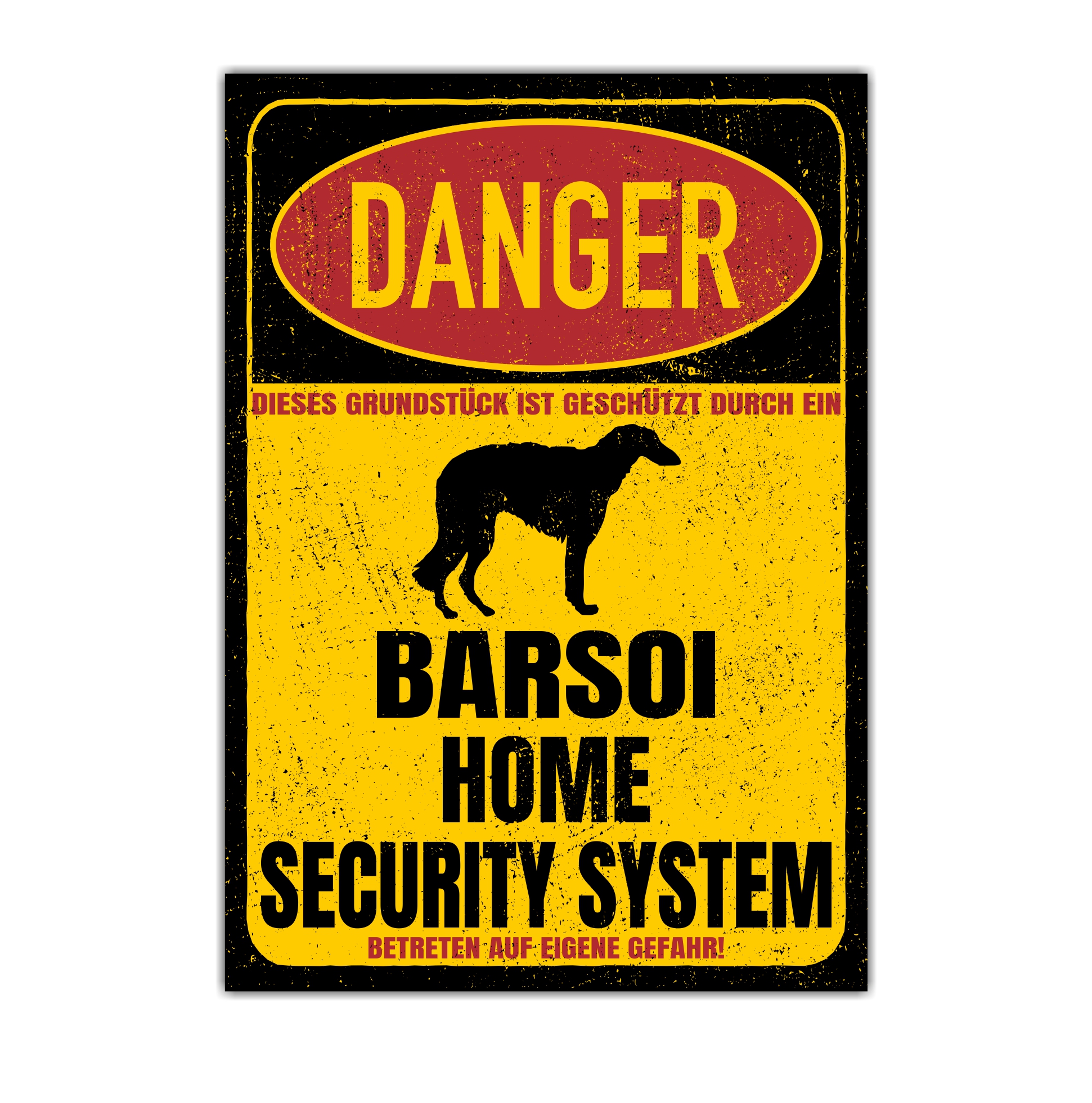 Barsoi Borzoi Russischer Windhund Russian Wolfhound Schild
