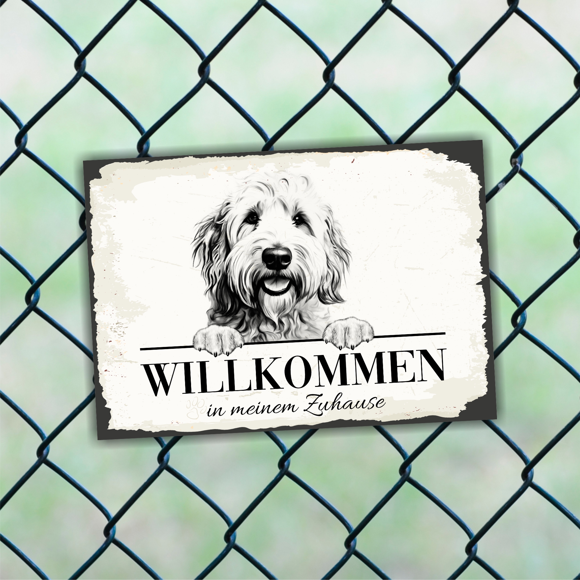 Hundeschild Willkommen Zuhause Labradoodle  Doodle Schild