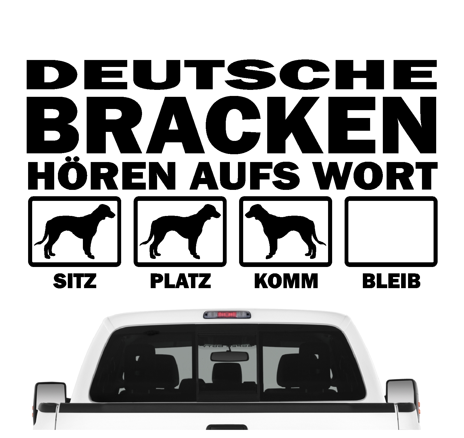 Deutsche Bracke Olper Jagd hört aufs Wort Hunde Auto Aufkleber Autoaufkleber Hund Folie
