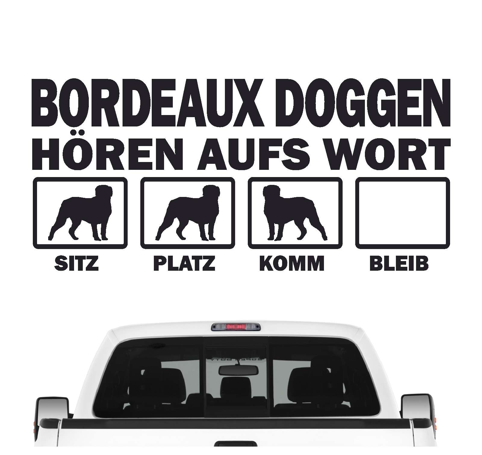 Bordeauxdogge Dogue de Bordeaux Mastiff Bordeauxdog Dog  Hört aufs Wort Hunde Aufkleber Sticker Autoaufkleber