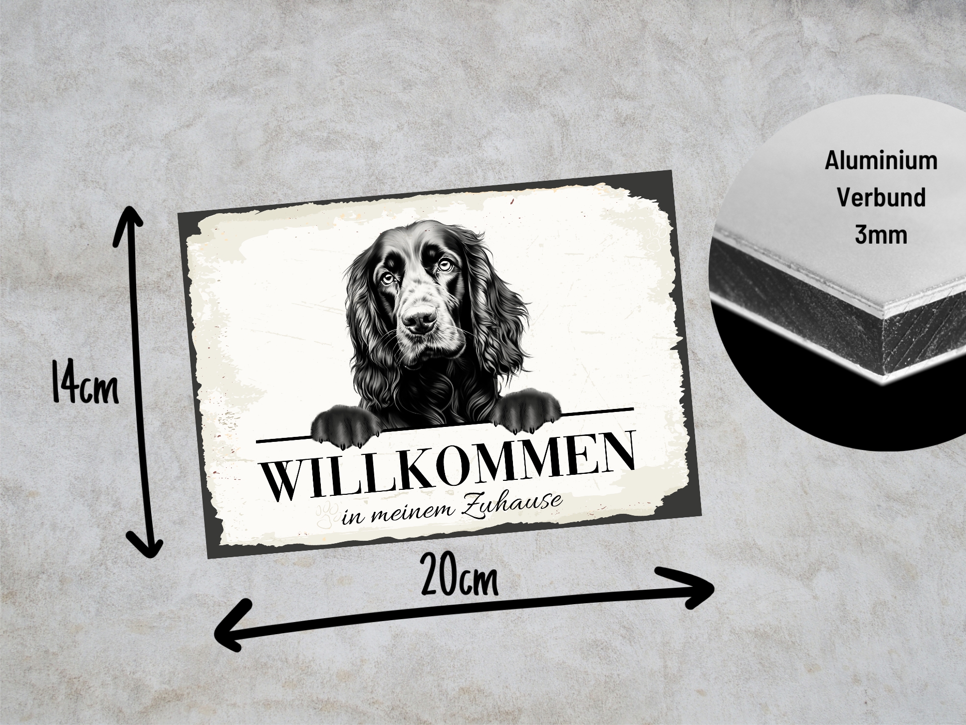 Hundeschild Willkommen Zuhause Gordon Setter Schild Achtung Spruch