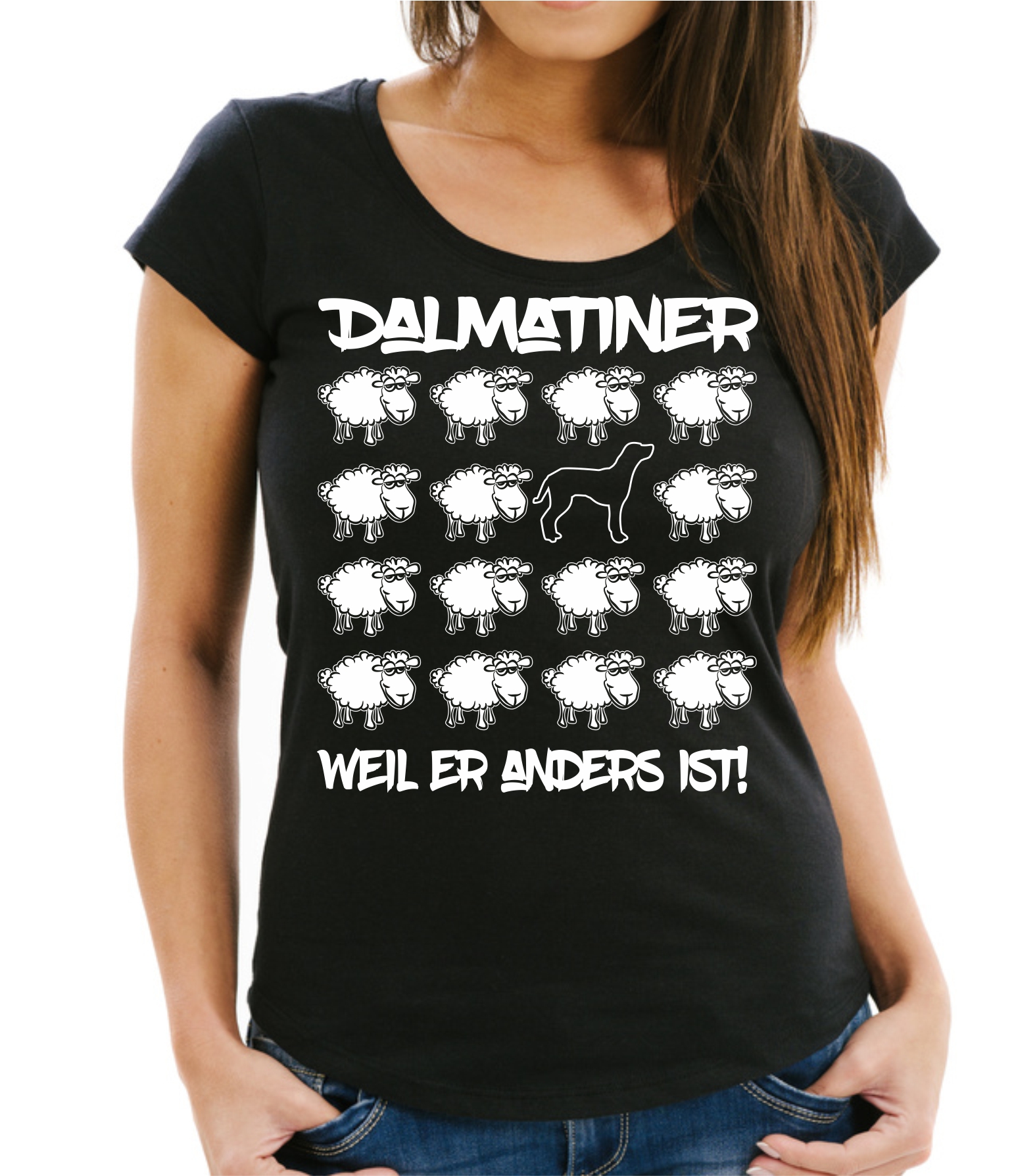 DALMATINER DAMEN T-SHIRT BLACK SHEEP by SIVIWONDER