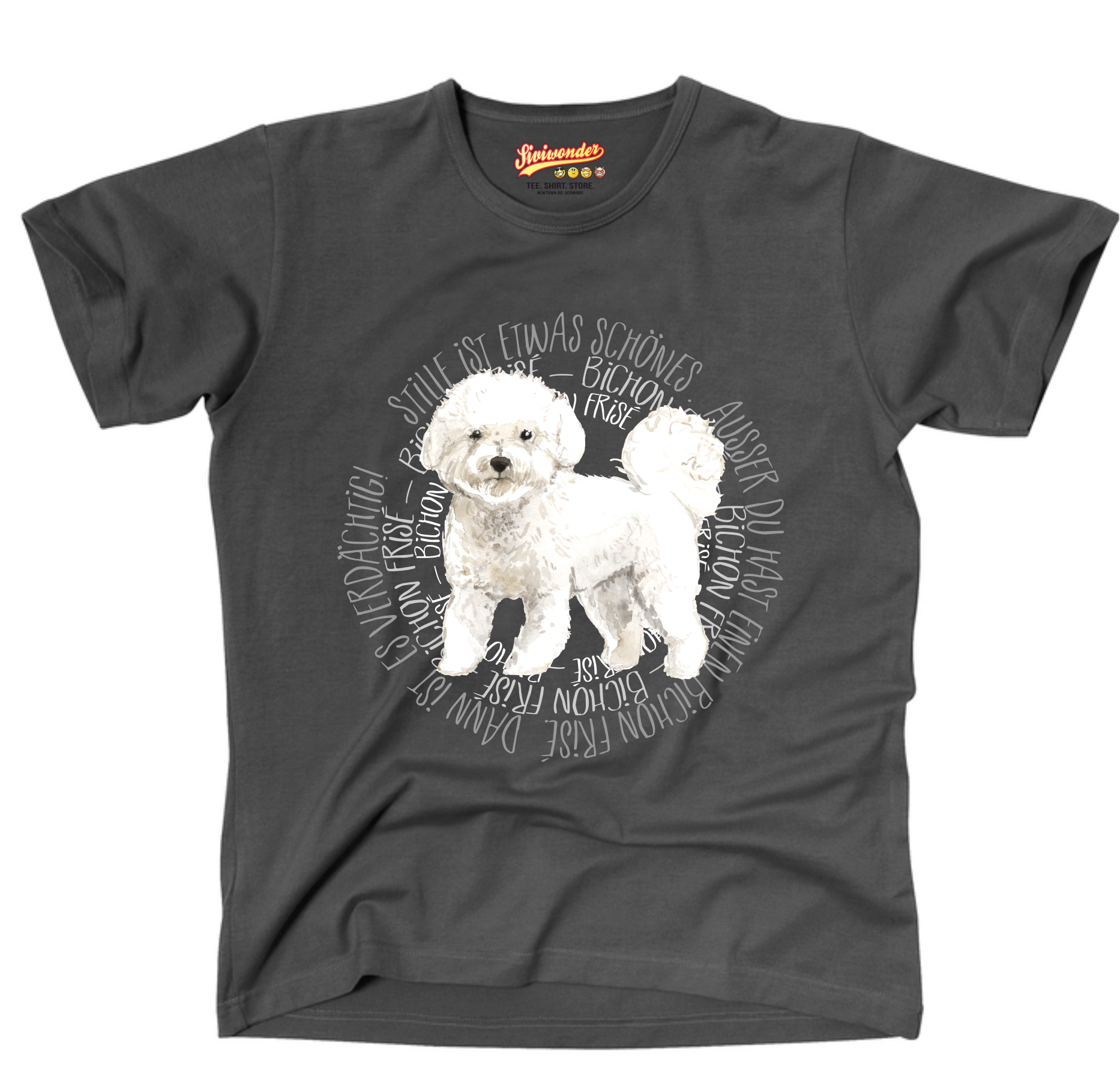 BICHON FRISE UNISEX T-SHIRT CIRCLE Watercolor by SIVIWONDER