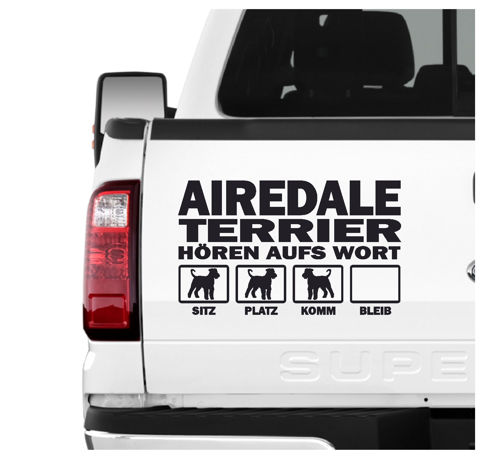 Airedale Terrier Airdale Hört aufs Wort Hunde Aufkleber Sticker Autoaufkleber