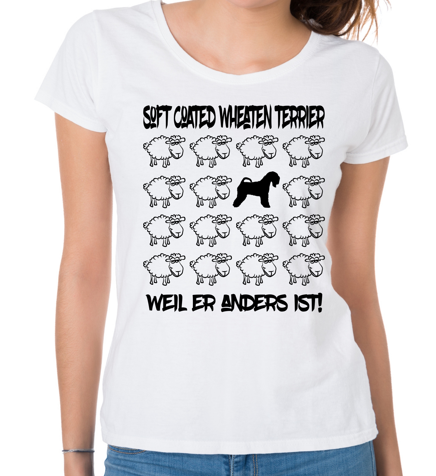 SOFT COATED WEATHEN TERRIER DAMEN T-SHIRT BLACK SHEEP by SIVIWONDER
