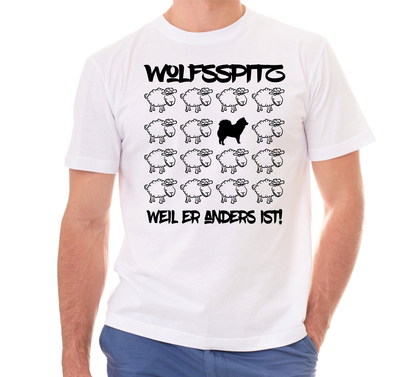 WOLFSSPITZ UNISEX T-SHIRT BLACK SHEEP by SIVIWONDER