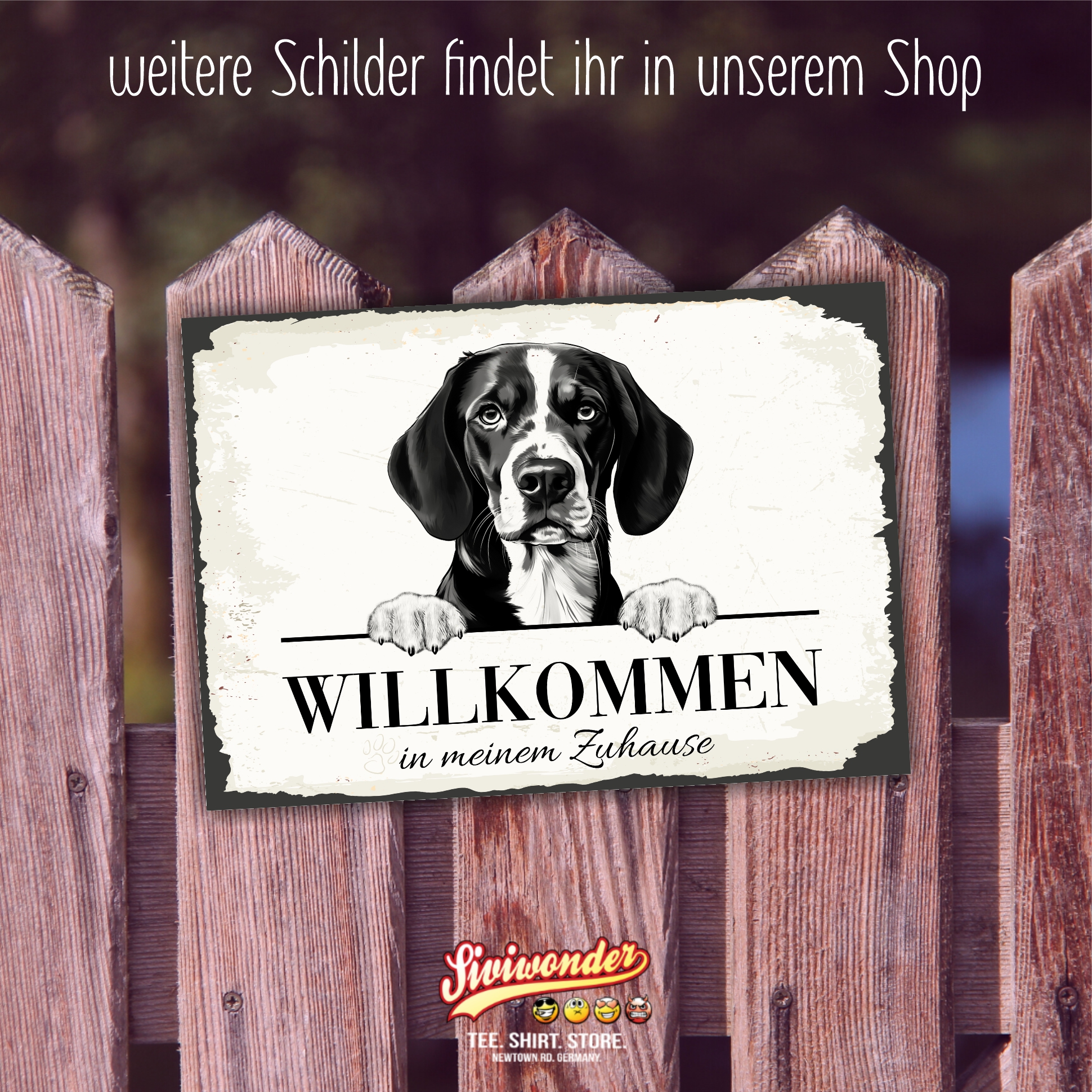 Hundeschild Willkommen Zuhause Beagle Schild Achtung Zaun Frau Spruch Türschild Hundeschild Warnschild  Design by Siviwonder