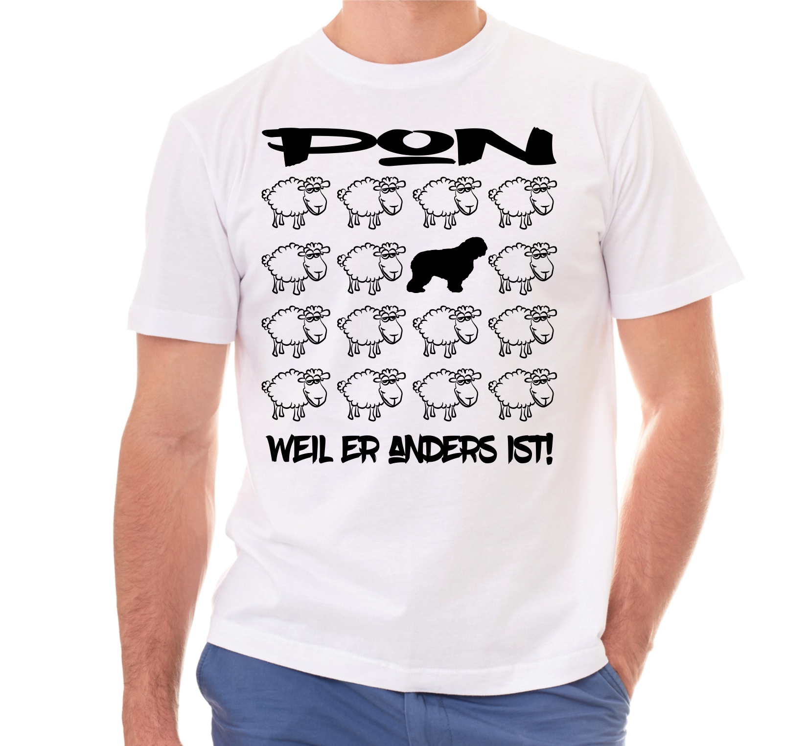 PON UNISEX T-SHIRT BLACK SHEEP by SIVIWONDER